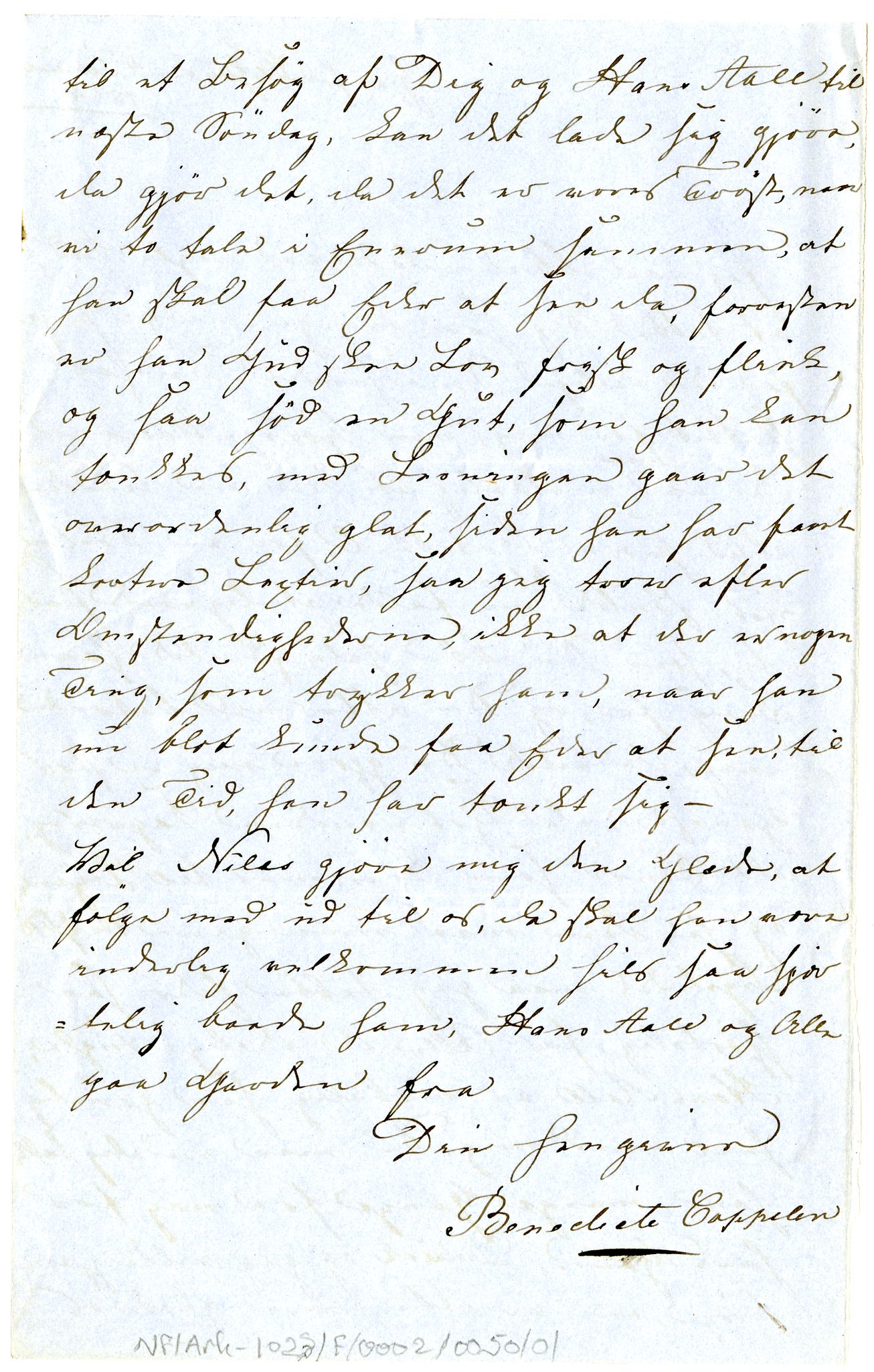 Diderik Maria Aalls brevsamling, NF/Ark-1023/F/L0002: D.M. Aalls brevsamling. B - C, 1799-1889, p. 252