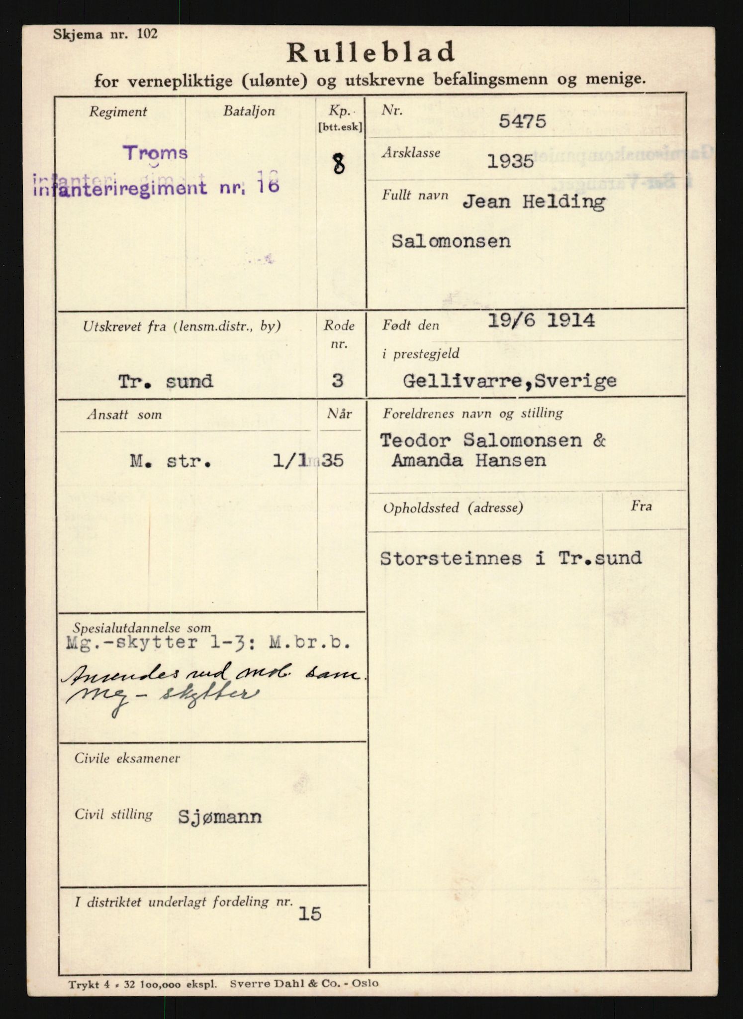 Forsvaret, Troms infanteriregiment nr. 16, AV/RA-RAFA-3146/P/Pa/L0019: Rulleblad for regimentets menige mannskaper, årsklasse 1935, 1935, p. 1107