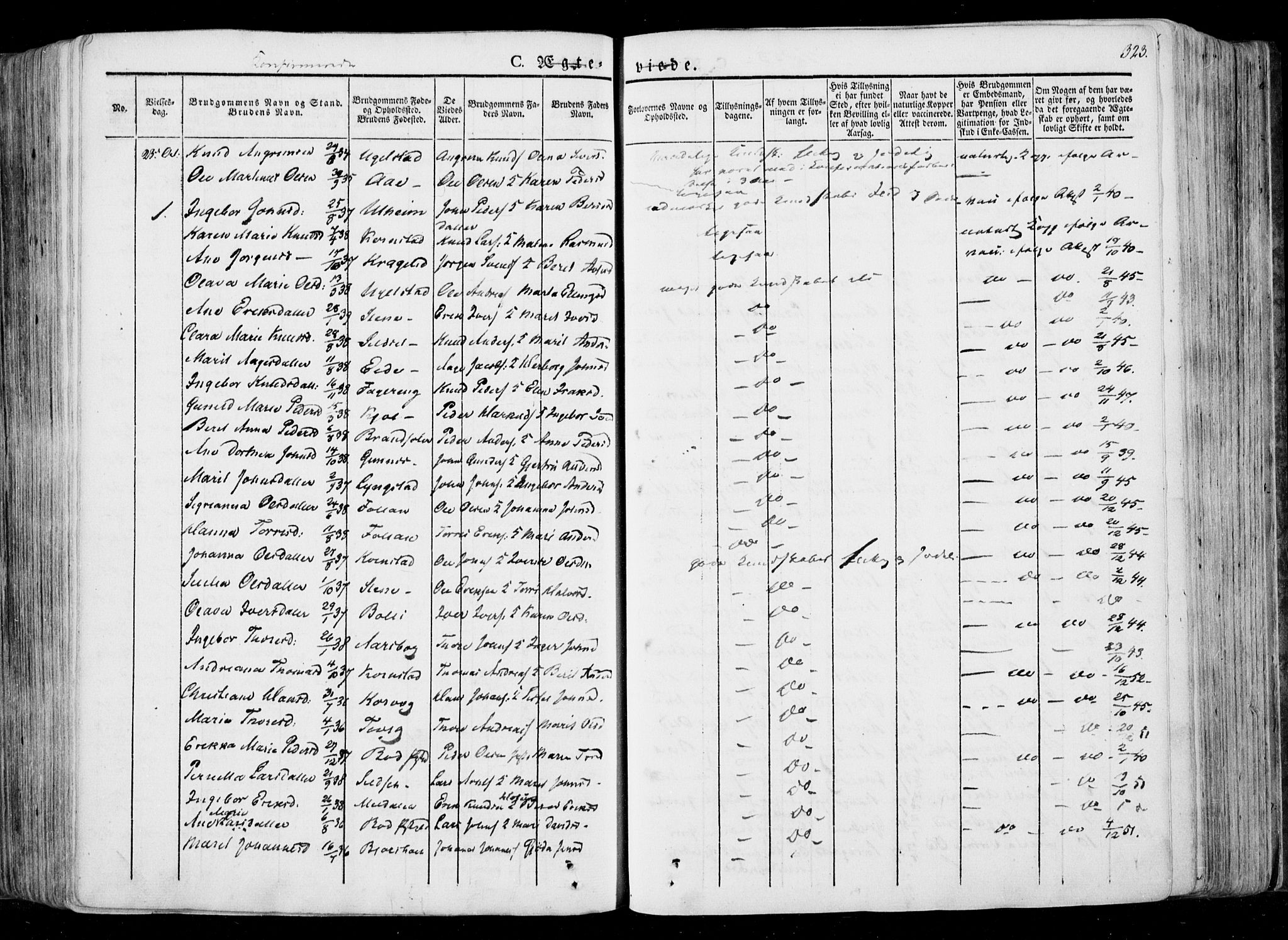 Ministerialprotokoller, klokkerbøker og fødselsregistre - Møre og Romsdal, AV/SAT-A-1454/568/L0803: Parish register (official) no. 568A10, 1830-1853, p. 323