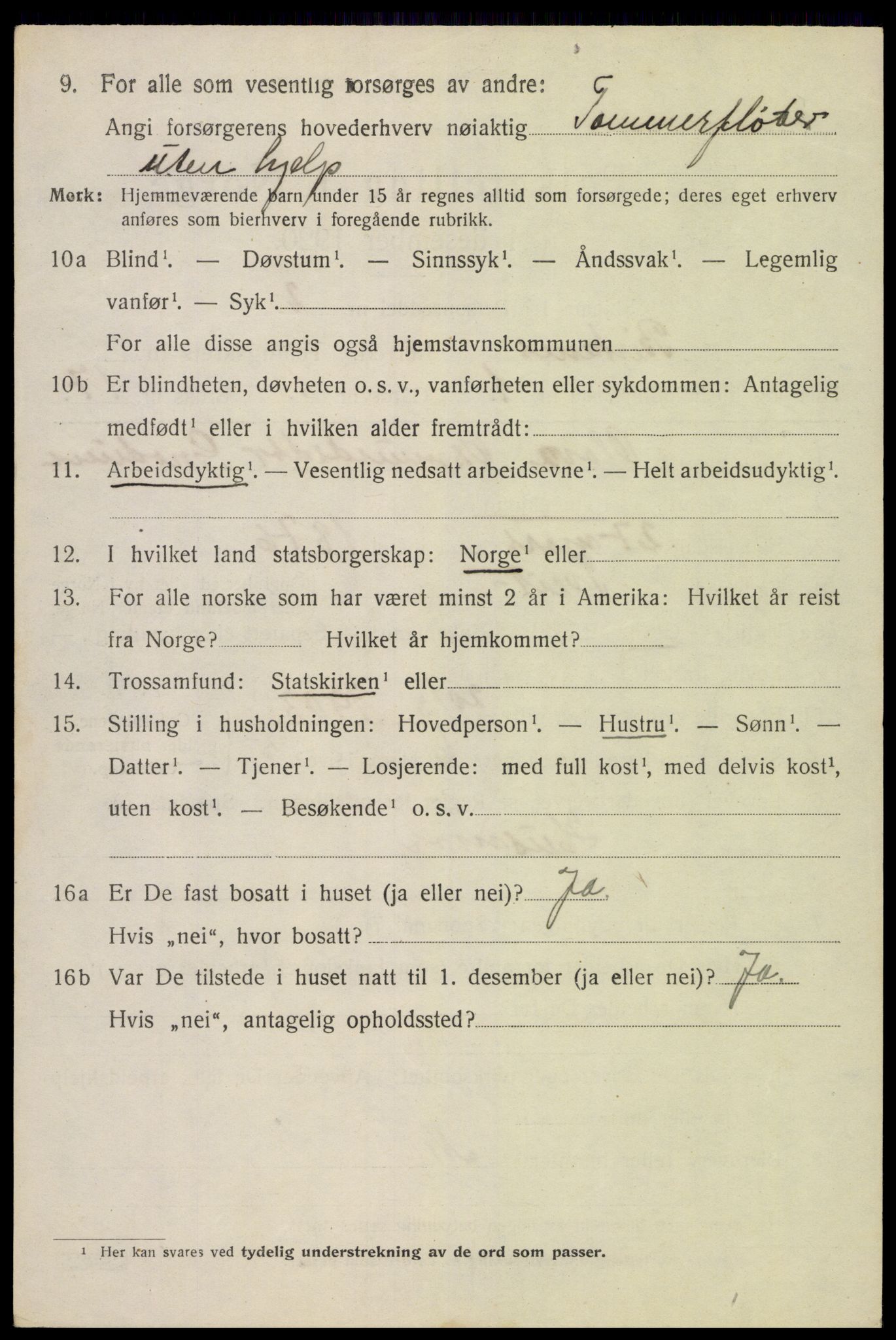 SAK, 1920 census for Birkenes, 1920, p. 4128