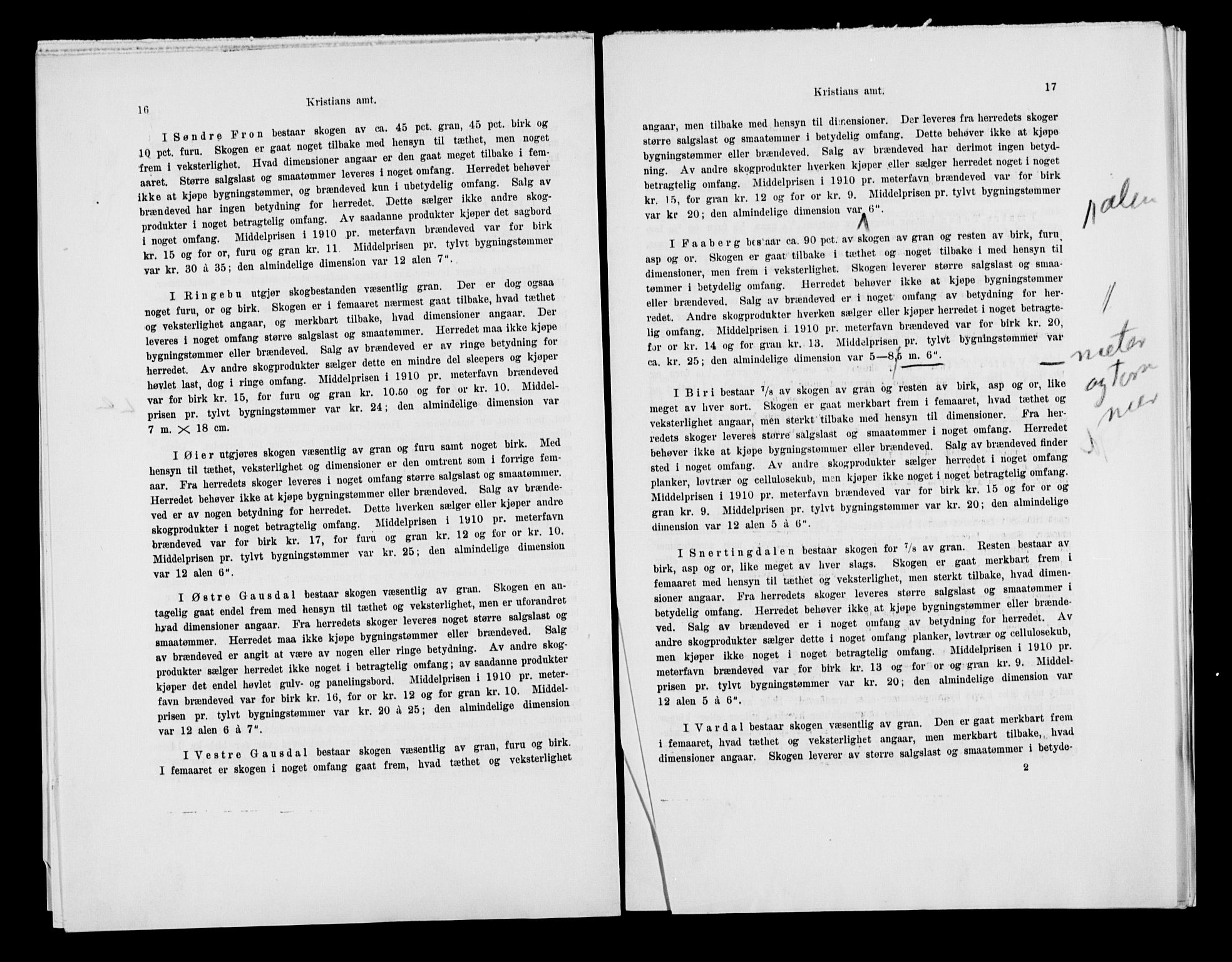 Statistisk sentralbyrå, Næringsøkonomiske emner, Generelt - Amtmennenes femårsberetninger, AV/RA-S-2233/F/Fa/L0116: --, 1906-1915, p. 213