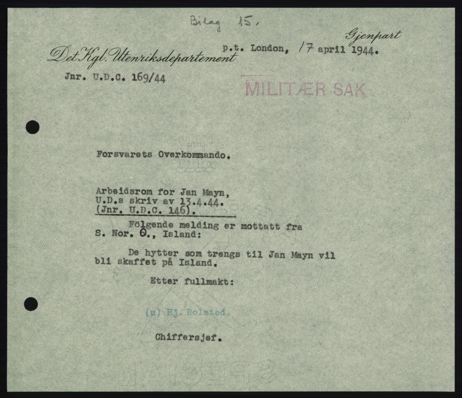Forsvaret, Sjøforsvarets overkommando, RA/RAFA-2035/D/Dc/L0141: --, 1940-1945, p. 587