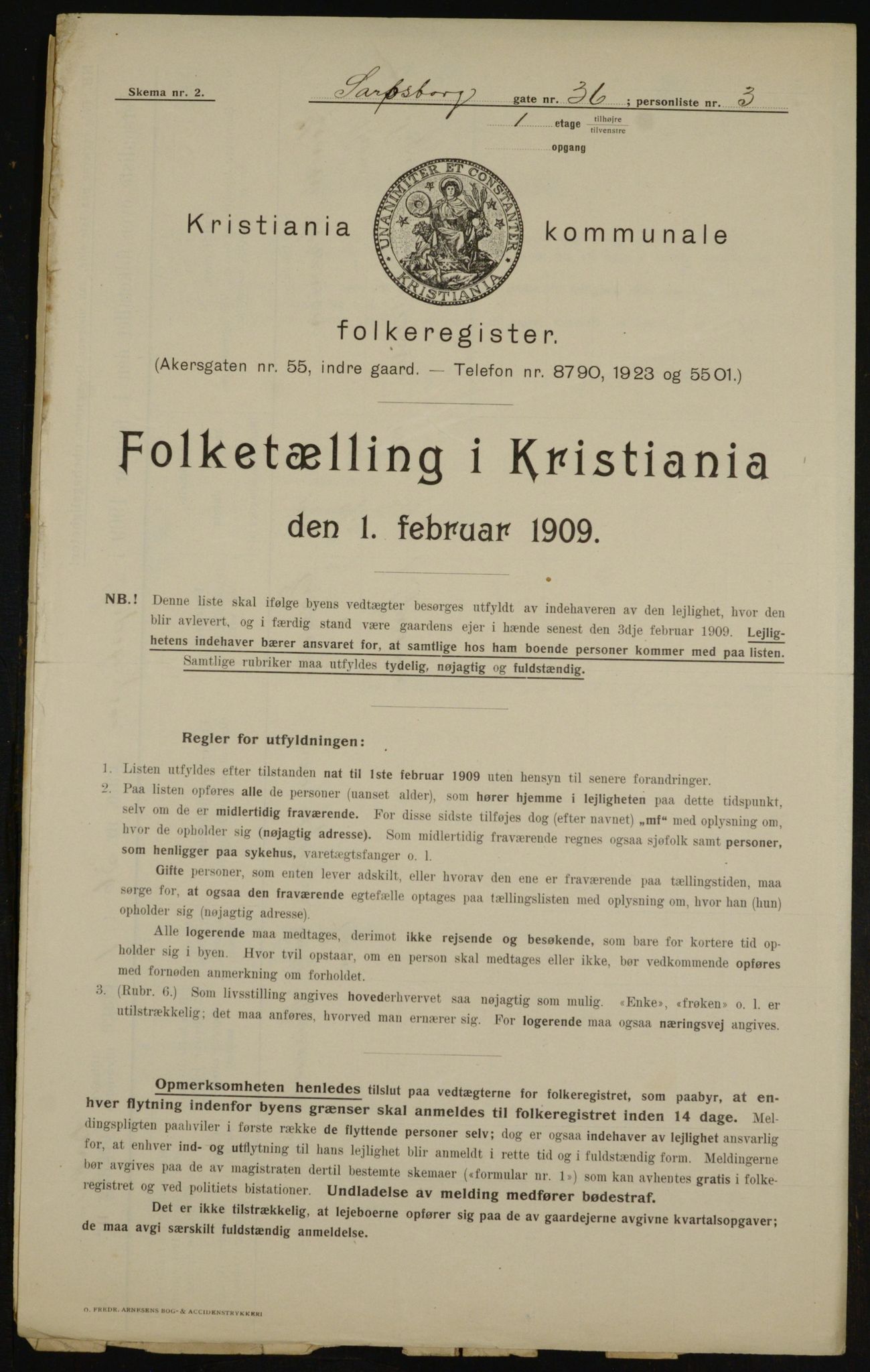 OBA, Municipal Census 1909 for Kristiania, 1909, p. 81080