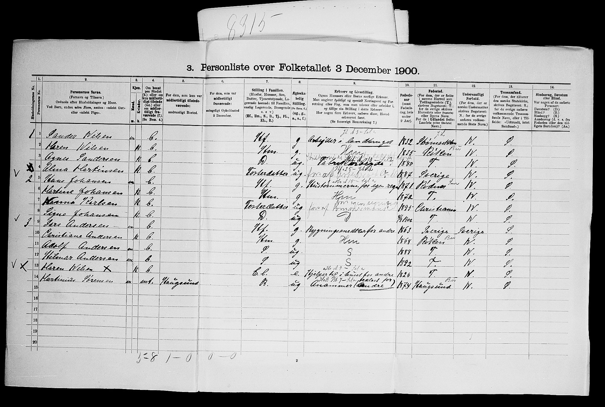 SAO, 1900 census for Asker, 1900, p. 1355