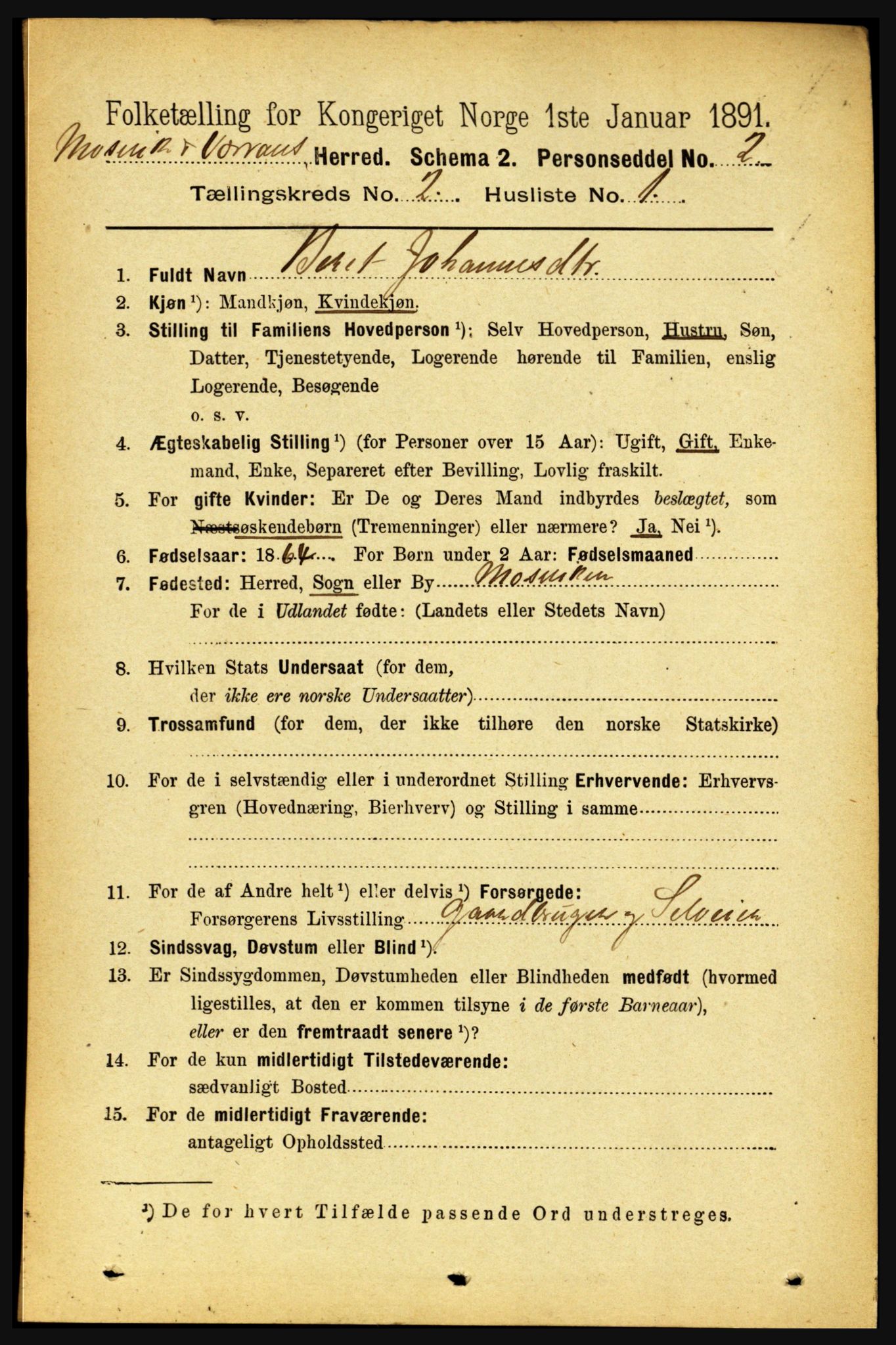 RA, 1891 census for 1723 Mosvik og Verran, 1891, p. 488