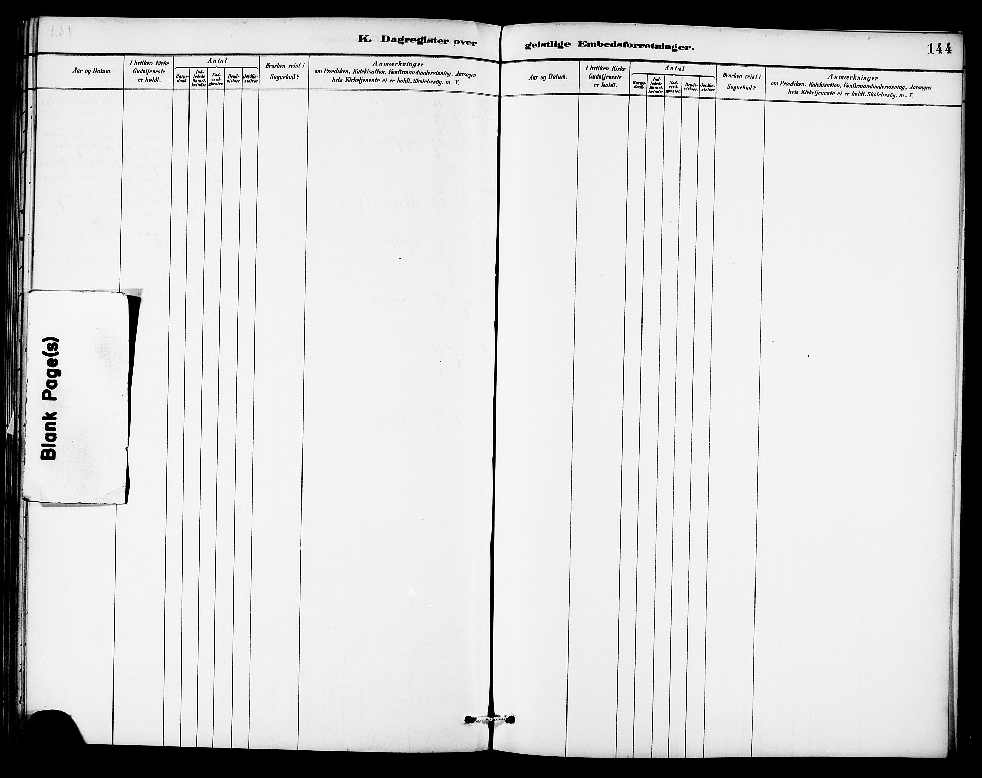 Ministerialprotokoller, klokkerbøker og fødselsregistre - Nordland, AV/SAT-A-1459/861/L0870: Parish register (official) no. 861A05, 1889-1903, p. 144