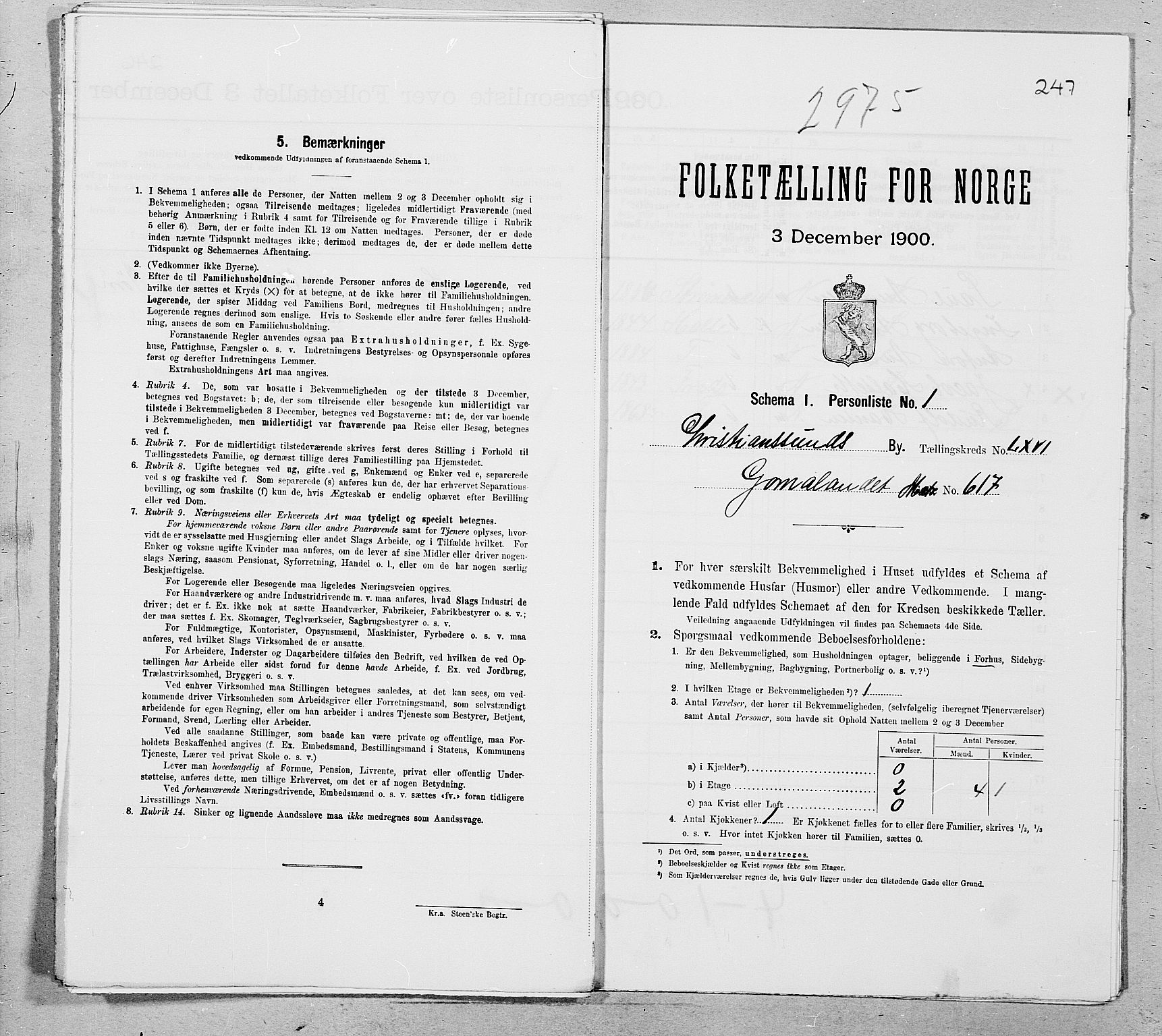 SAT, 1900 census for Kristiansund, 1900, p. 7999