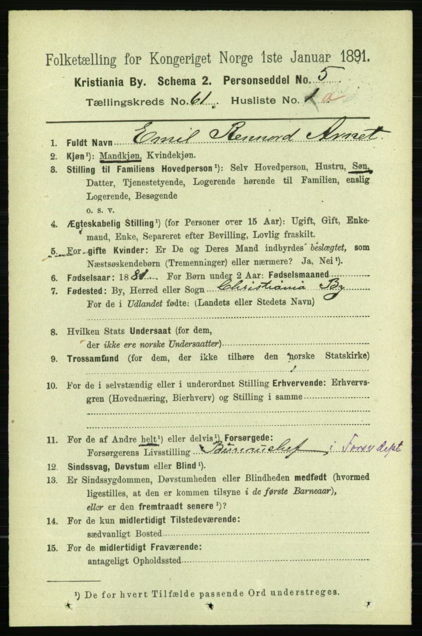 RA, 1891 census for 0301 Kristiania, 1891, p. 32408