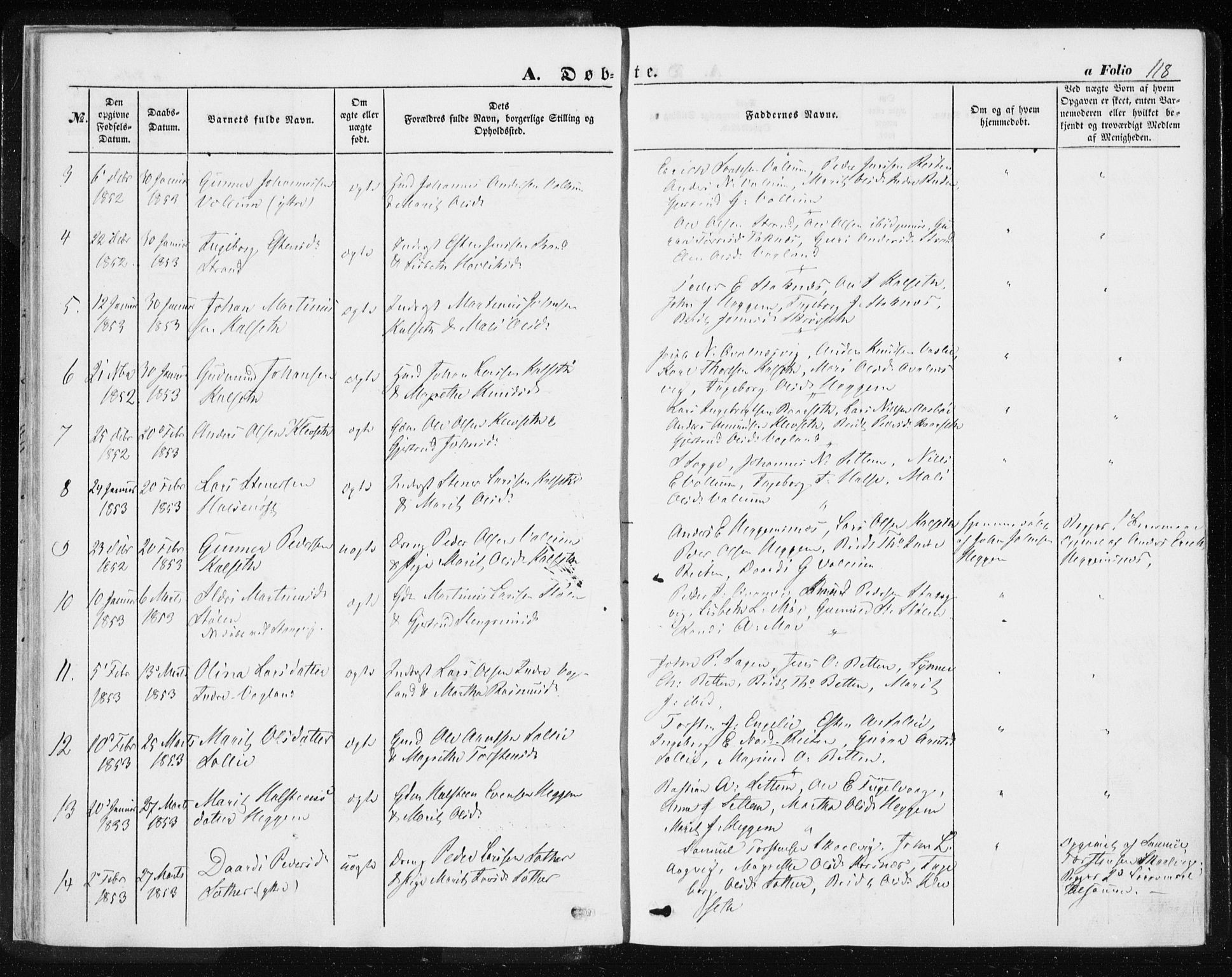 Ministerialprotokoller, klokkerbøker og fødselsregistre - Møre og Romsdal, AV/SAT-A-1454/576/L0883: Parish register (official) no. 576A01, 1849-1865, p. 118