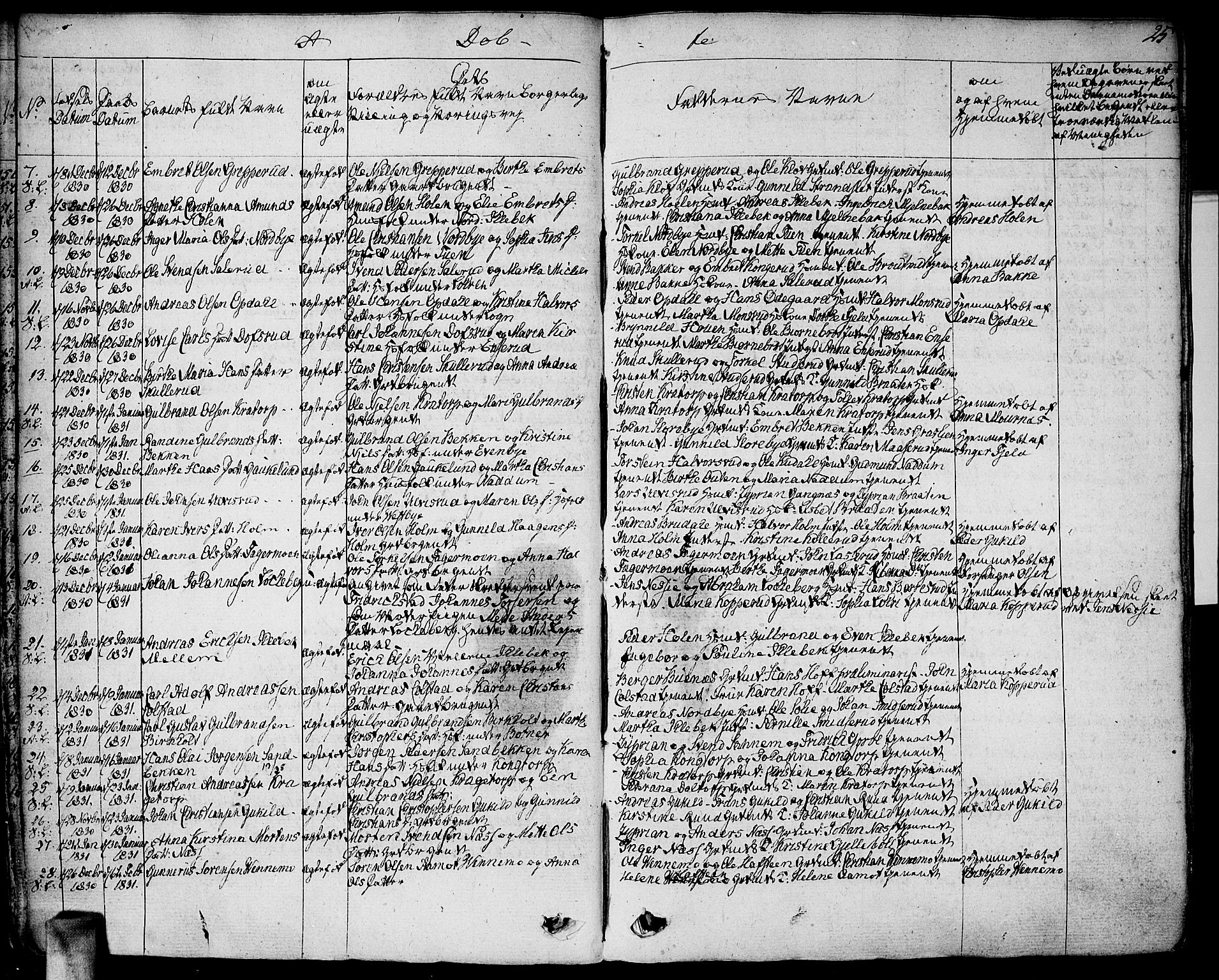Høland prestekontor Kirkebøker, SAO/A-10346a/F/Fa/L0008: Parish register (official) no. I 8, 1827-1845, p. 25