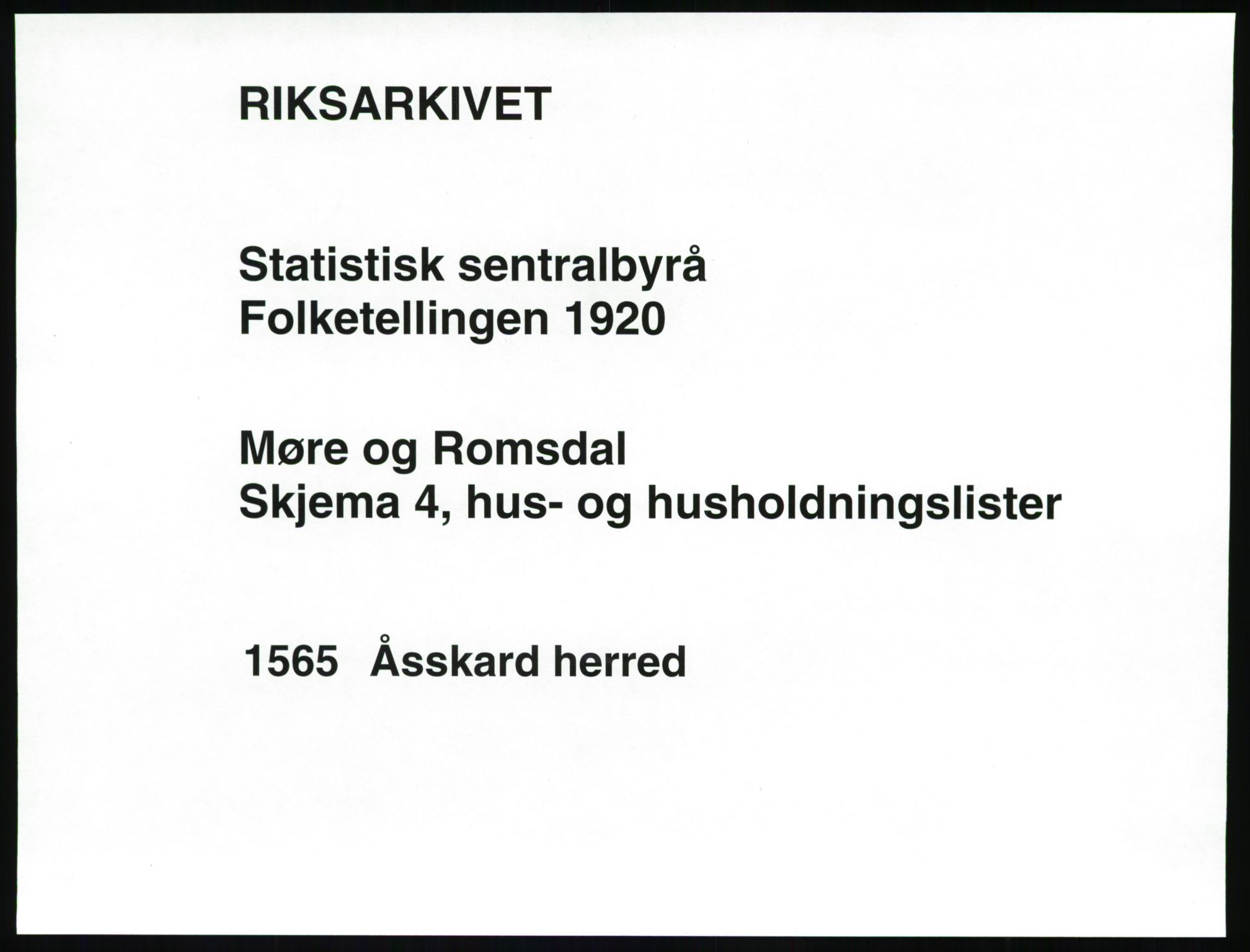 SAT, 1920 census for Åsskard, 1920, p. 17