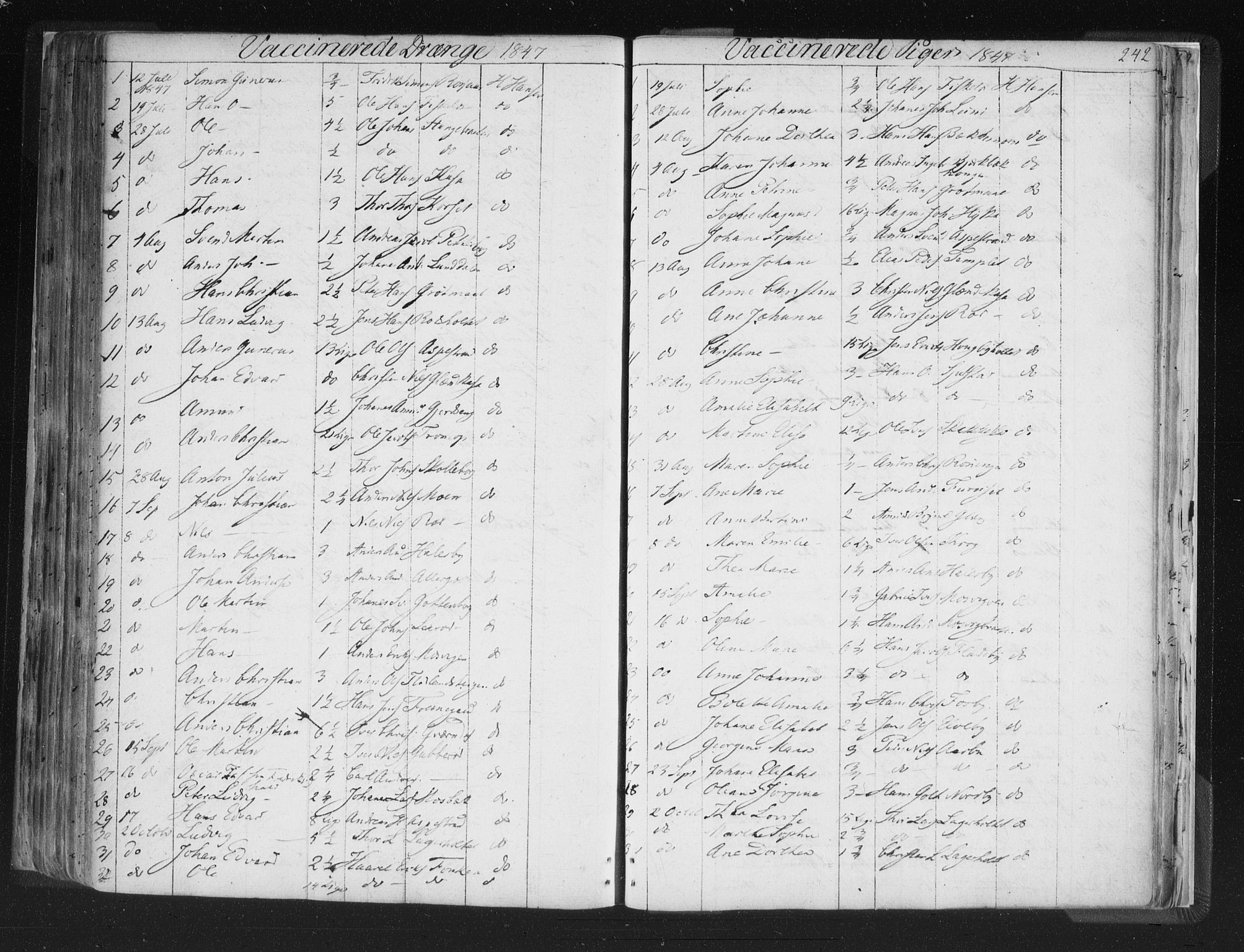 Aremark prestekontor Kirkebøker, SAO/A-10899/F/Fc/L0002: Parish register (official) no. III 2, 1834-1849, p. 242