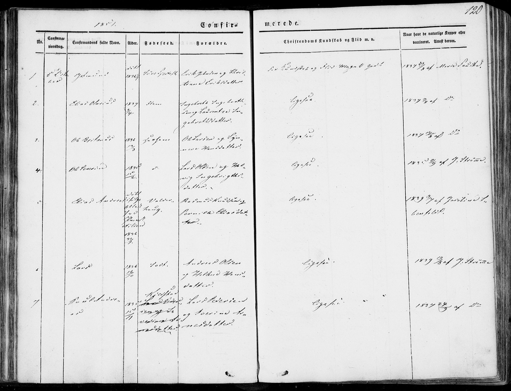 Ministerialprotokoller, klokkerbøker og fødselsregistre - Møre og Romsdal, SAT/A-1454/536/L0497: Parish register (official) no. 536A06, 1845-1865, p. 120