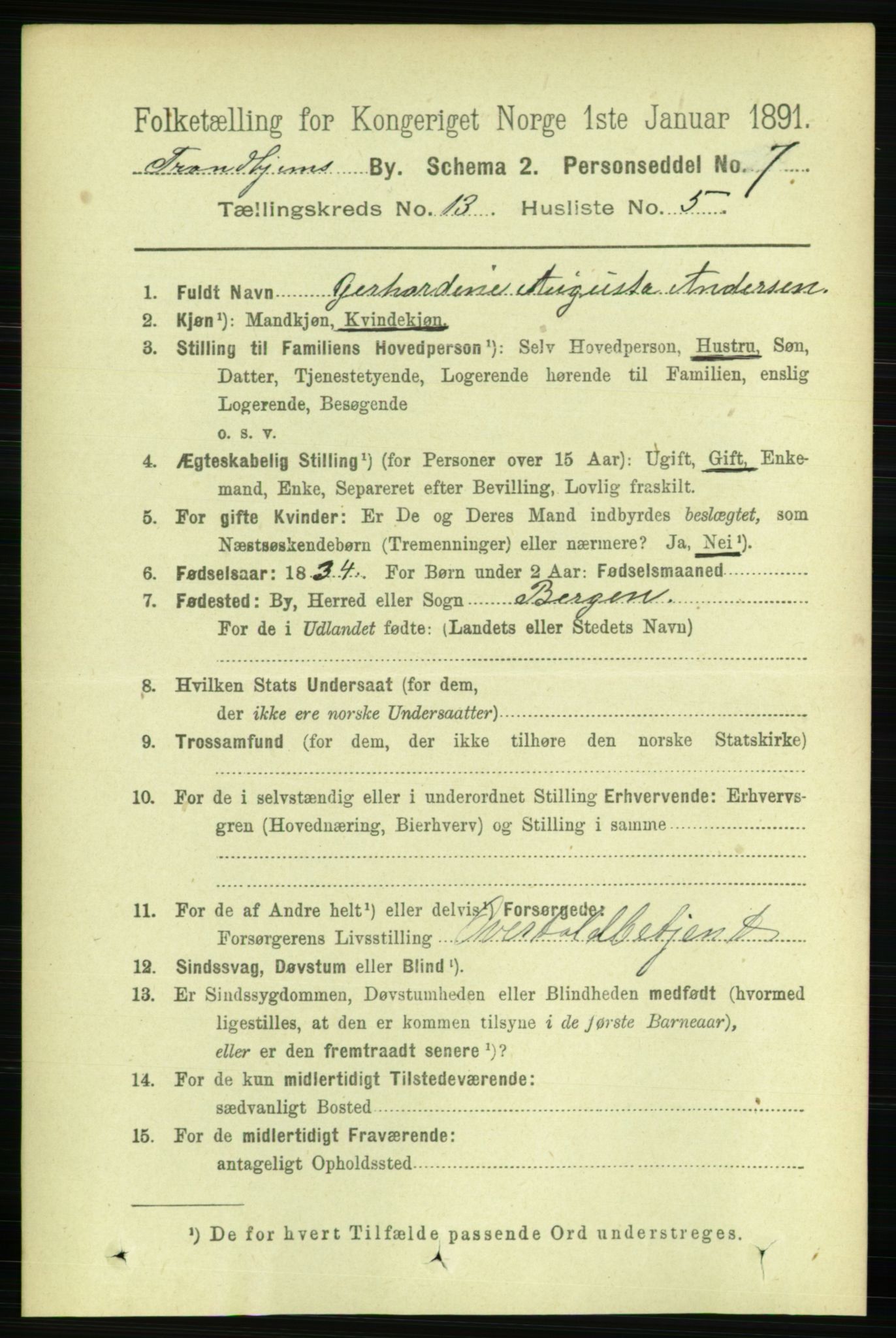 RA, 1891 census for 1601 Trondheim, 1891, p. 10265