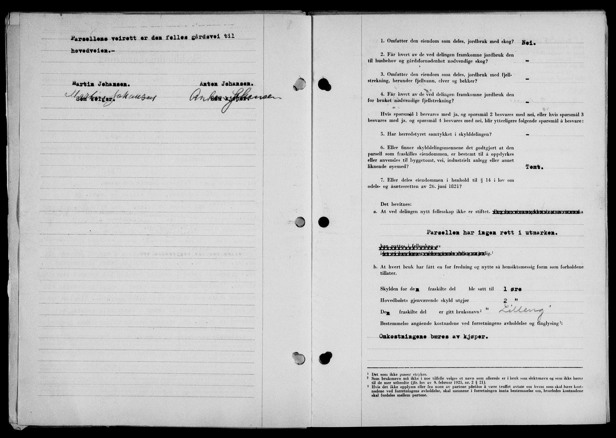 Lofoten sorenskriveri, SAT/A-0017/1/2/2C/L0021a: Mortgage book no. 21a, 1949-1949, Diary no: : 1313/1949