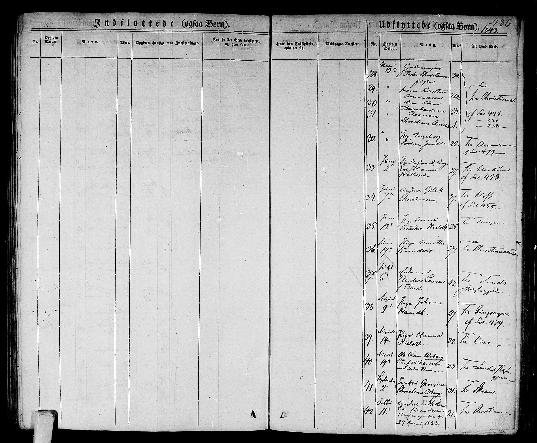 Bragernes kirkebøker, AV/SAKO-A-6/F/Fb/L0001: Parish register (official) no. II 1, 1830-1847, p. 486