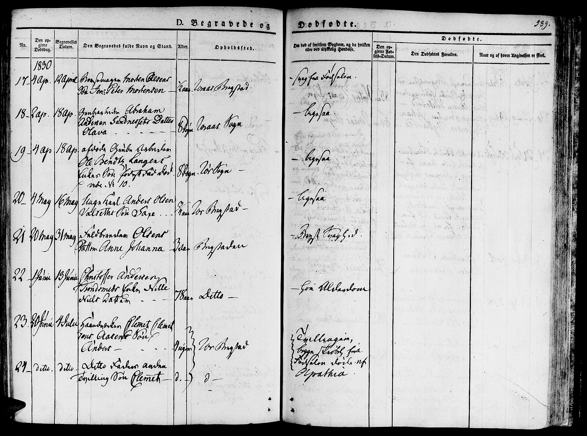 Ministerialprotokoller, klokkerbøker og fødselsregistre - Sør-Trøndelag, AV/SAT-A-1456/681/L0930: Parish register (official) no. 681A08, 1829-1844, p. 589