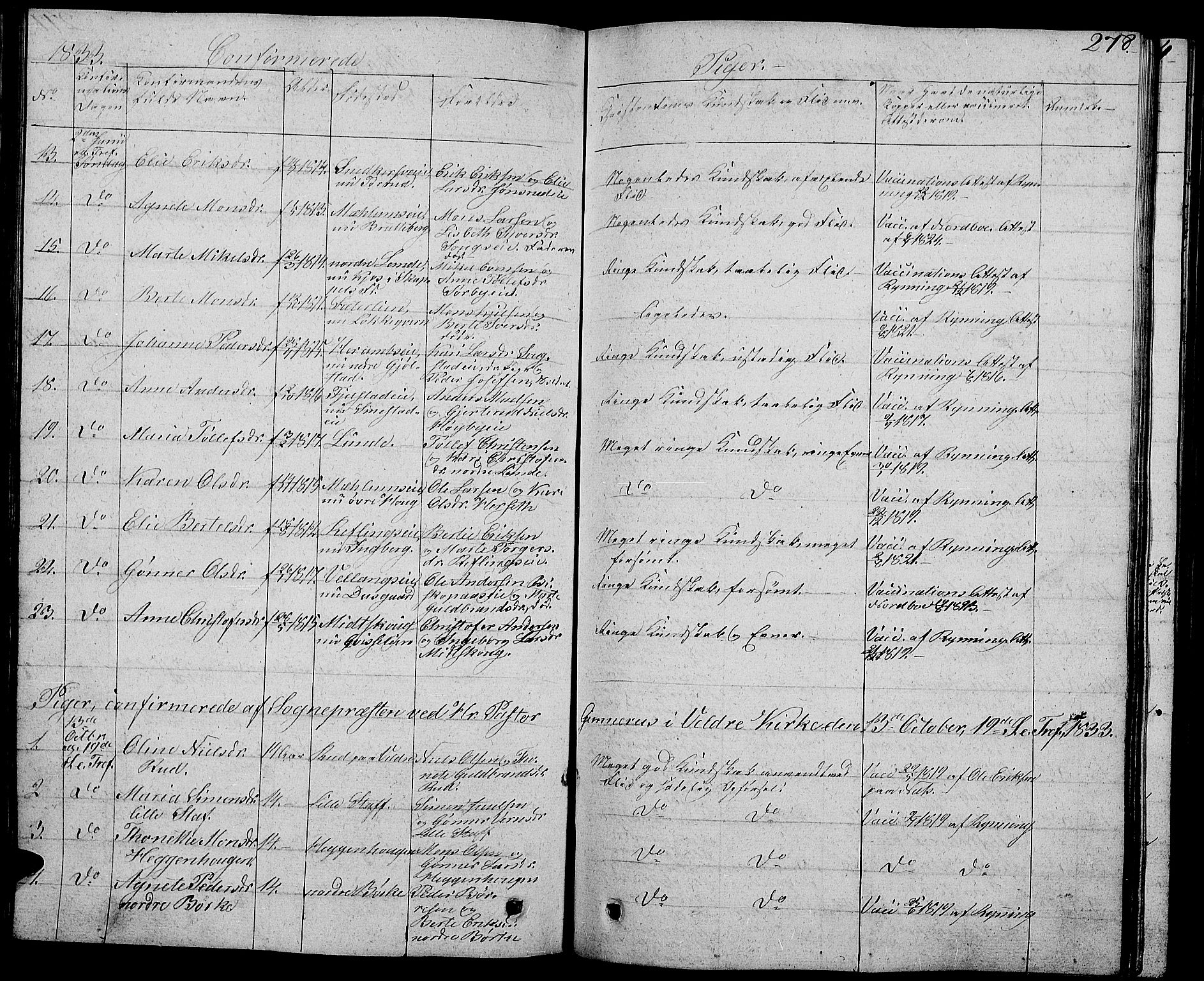 Ringsaker prestekontor, AV/SAH-PREST-014/L/La/L0004: Parish register (copy) no. 4, 1827-1838, p. 278