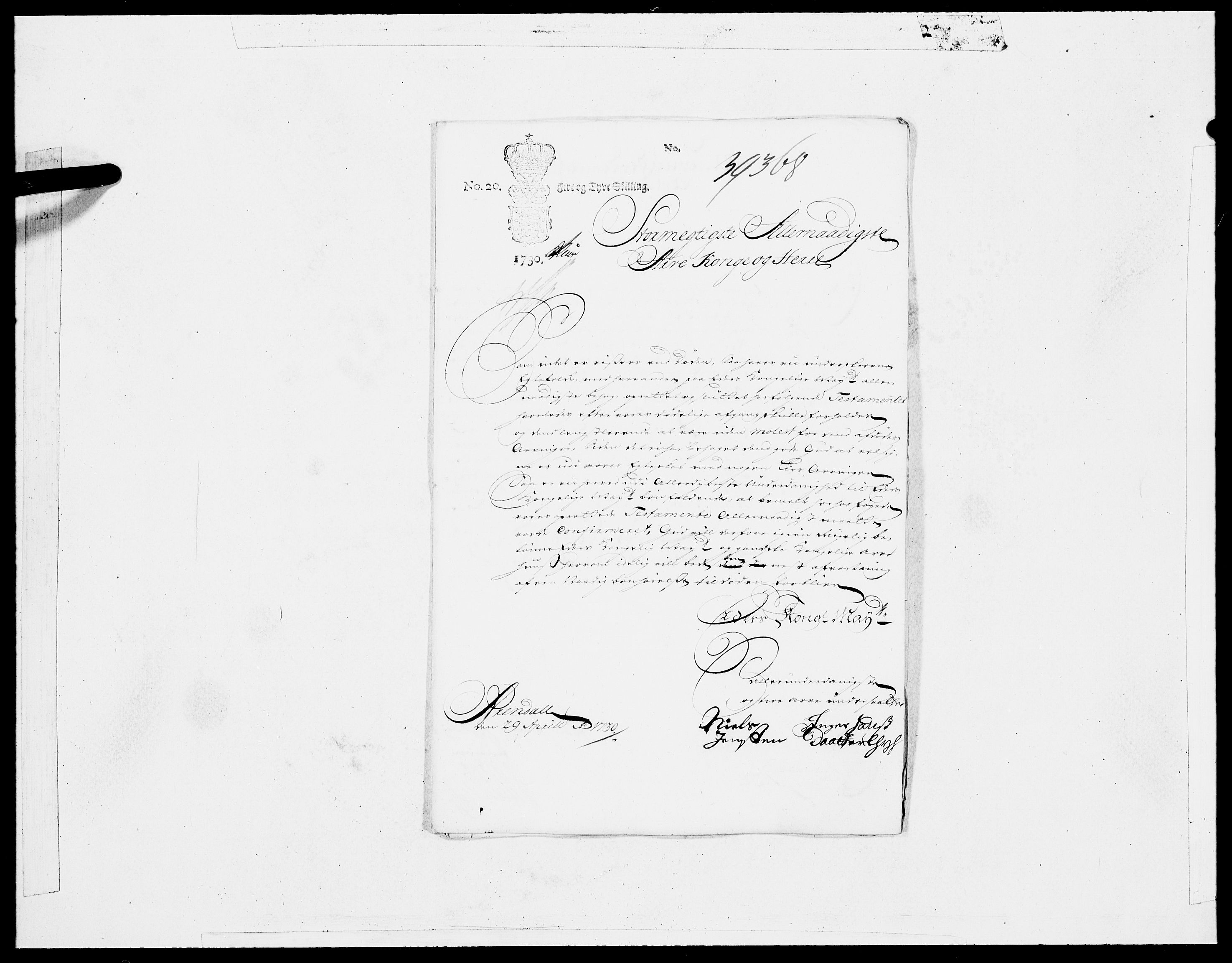 Danske Kanselli 1572-1799, AV/RA-EA-3023/F/Fc/Fcc/Fcca/L0107: Norske innlegg 1572-1799, 1730, p. 440