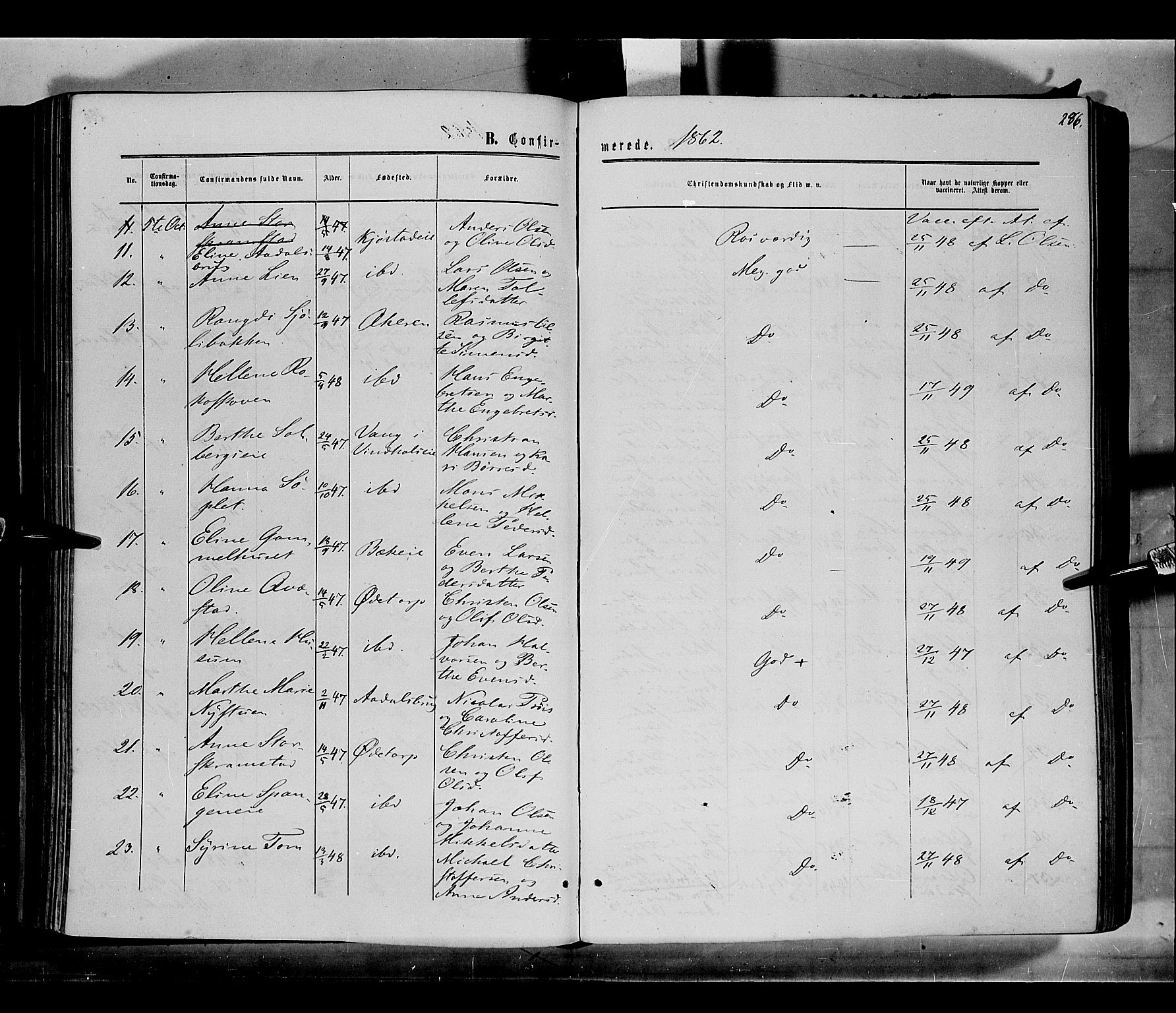 Løten prestekontor, AV/SAH-PREST-022/K/Ka/L0008: Parish register (official) no. 8, 1860-1877, p. 286