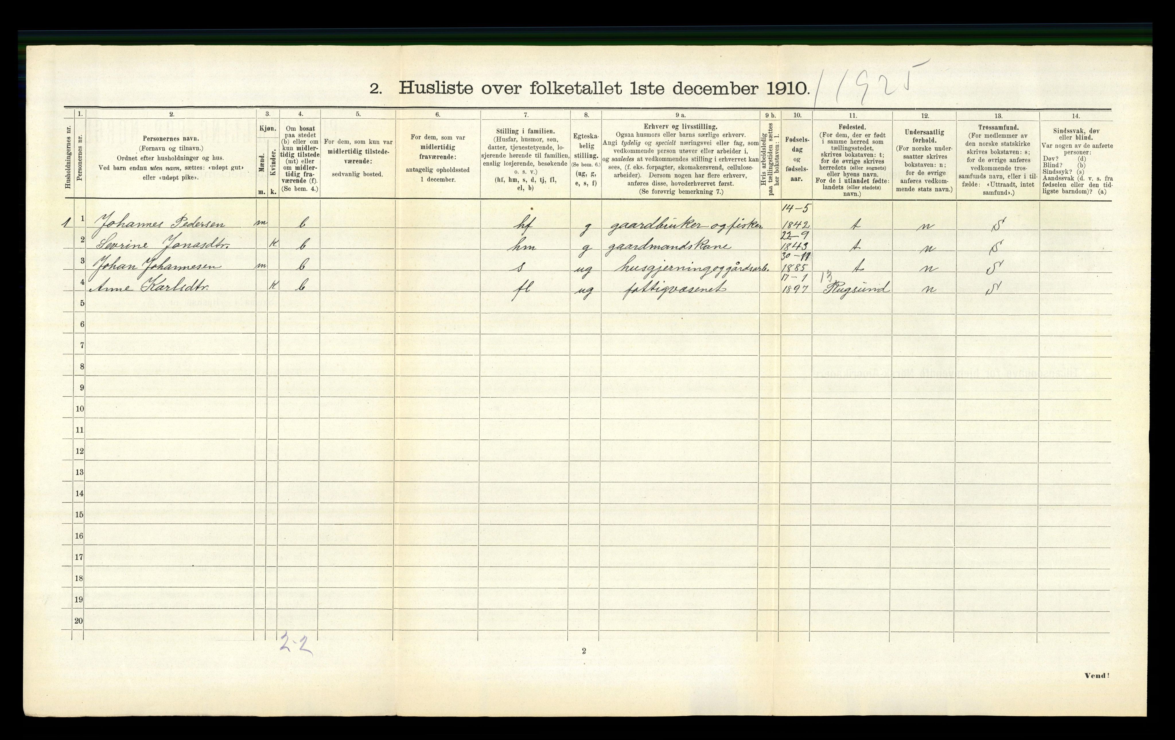 RA, 1910 census for Askvoll, 1910, p. 632