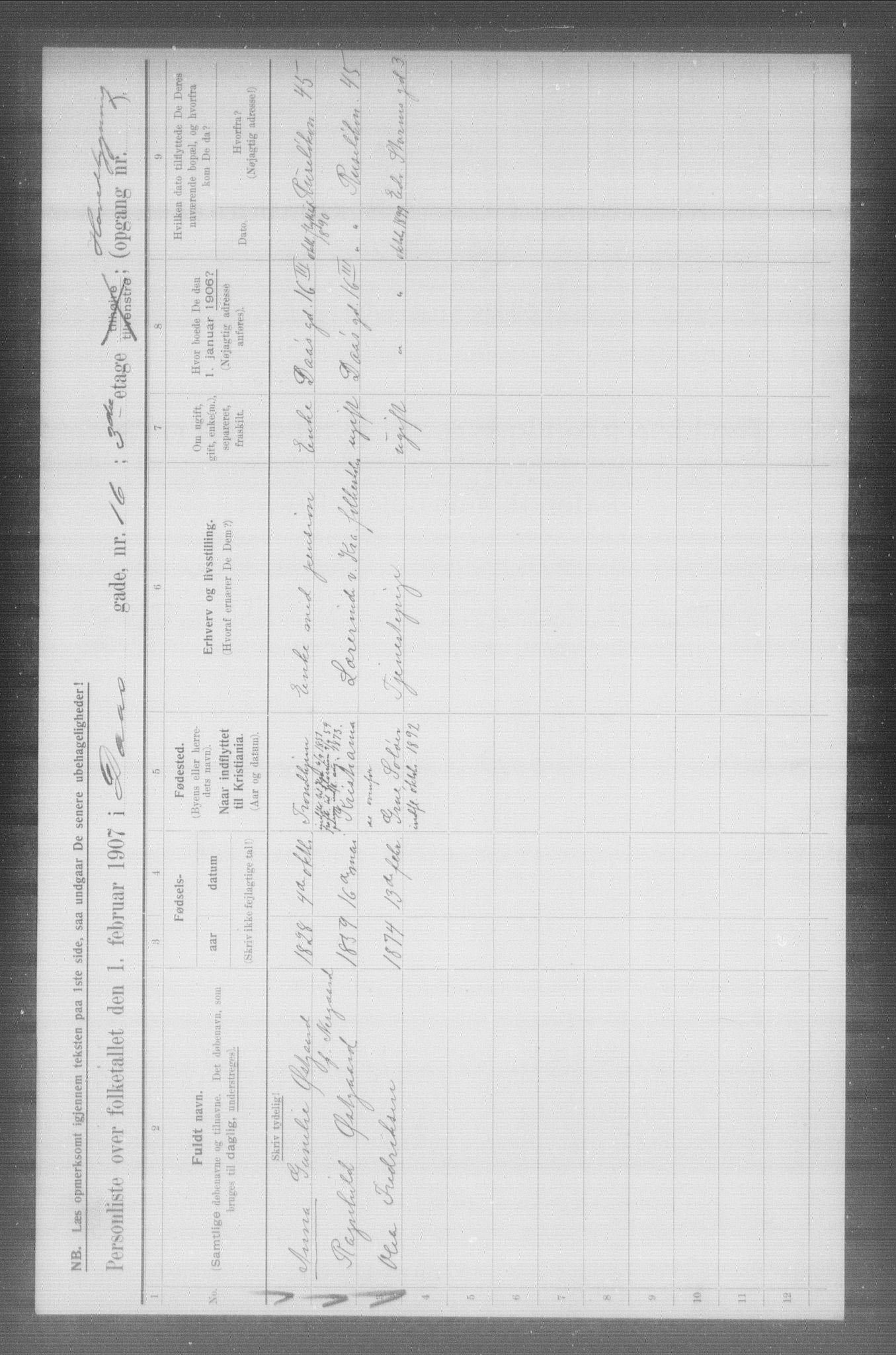 OBA, Municipal Census 1907 for Kristiania, 1907, p. 9171