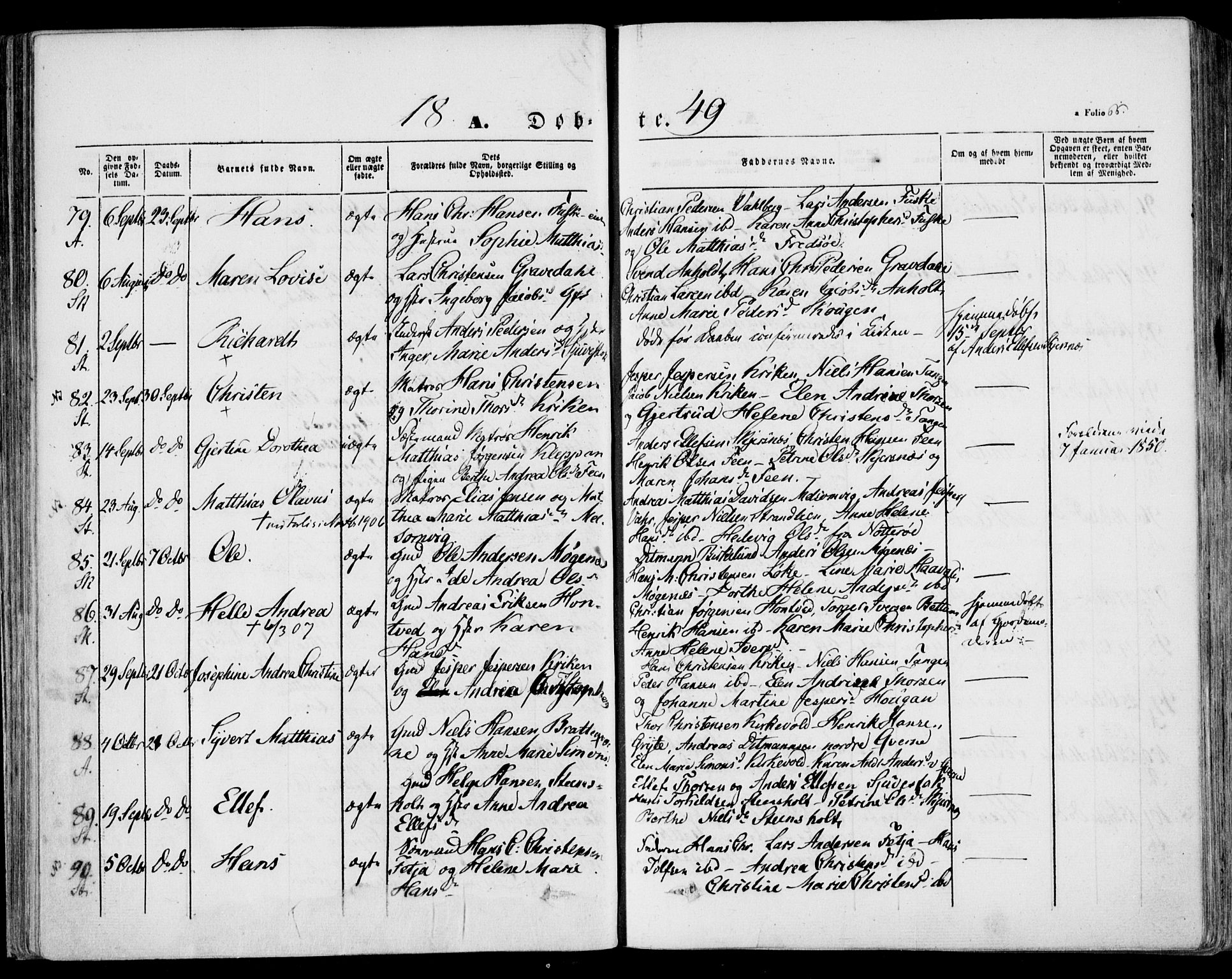 Stokke kirkebøker, AV/SAKO-A-320/F/Fa/L0007: Parish register (official) no. I 7, 1844-1857, p. 66