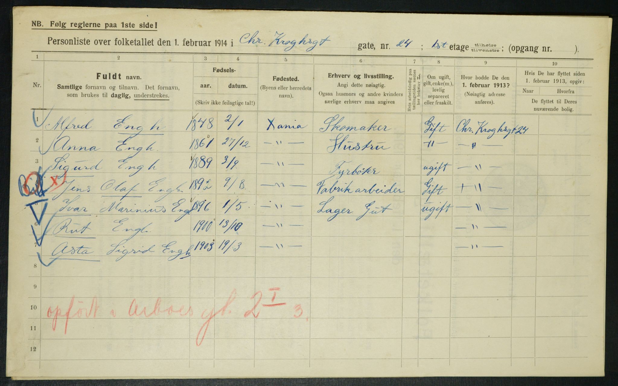 OBA, Municipal Census 1914 for Kristiania, 1914, p. 12044