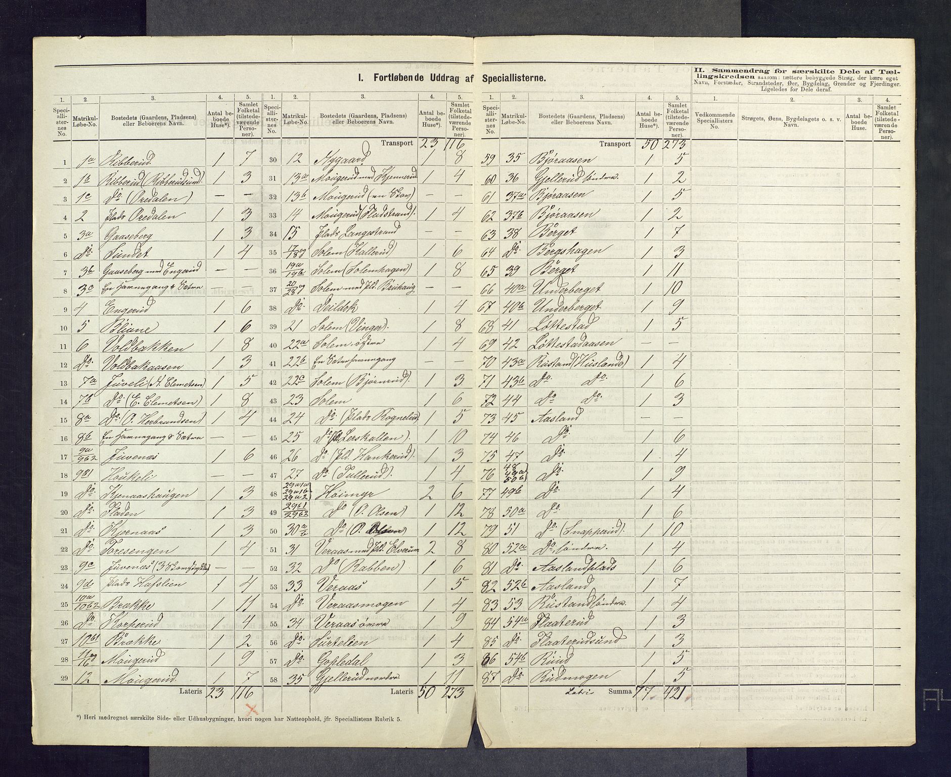 SAKO, 1875 census for 0631P Flesberg, 1875, p. 3