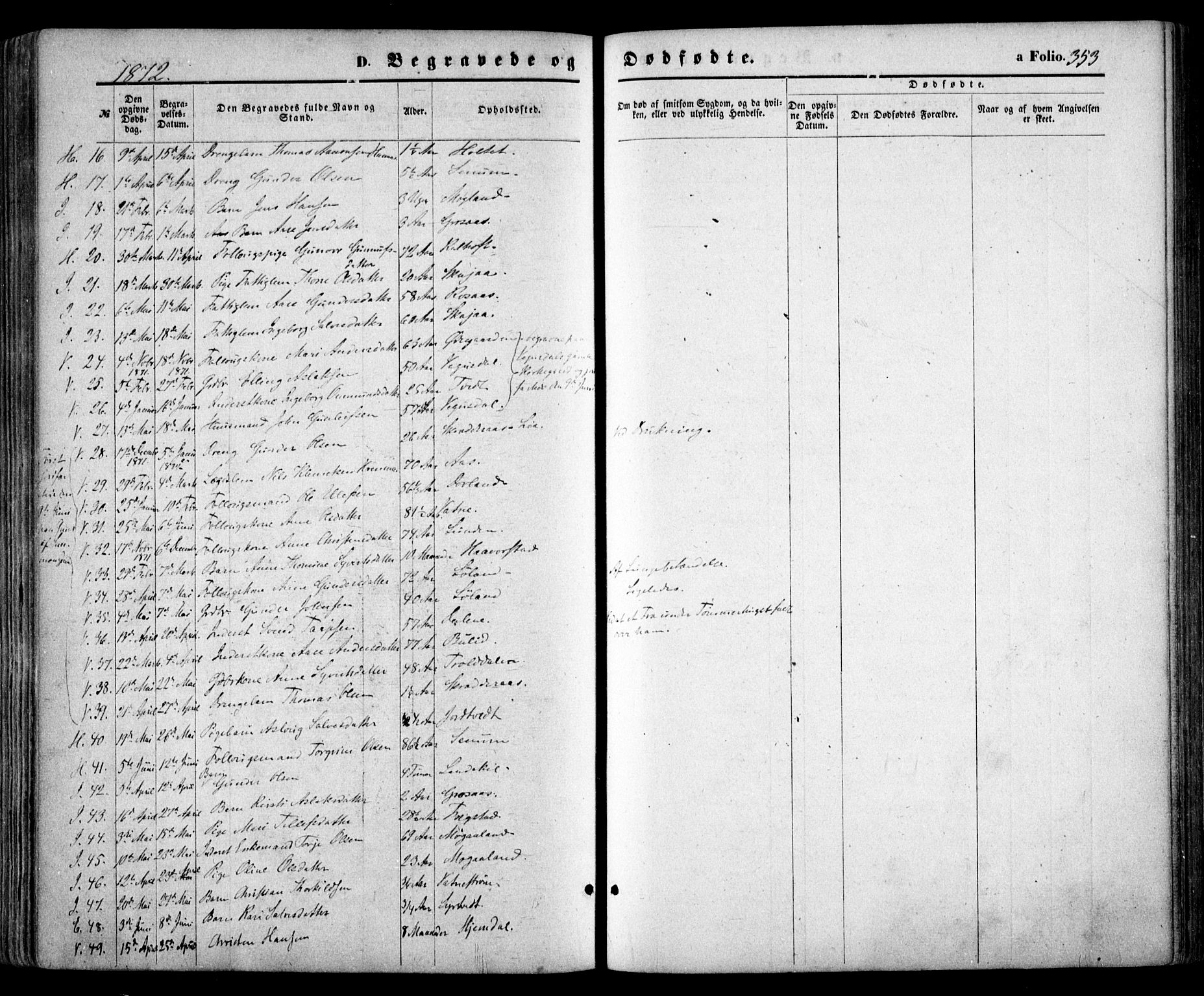 Evje sokneprestkontor, SAK/1111-0008/F/Fa/Faa/L0006: Parish register (official) no. A 6, 1866-1884, p. 353