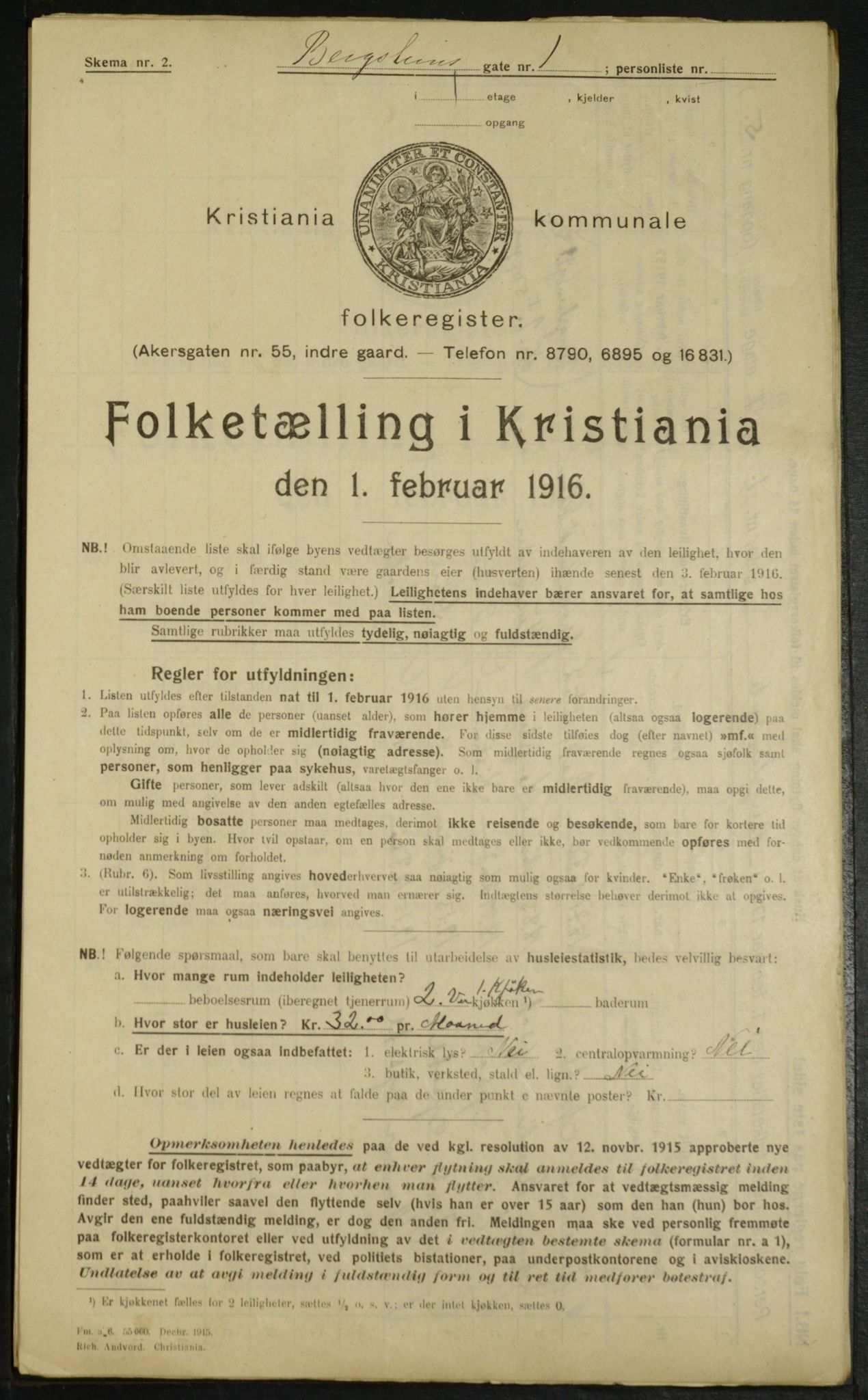 OBA, Municipal Census 1916 for Kristiania, 1916, p. 4071