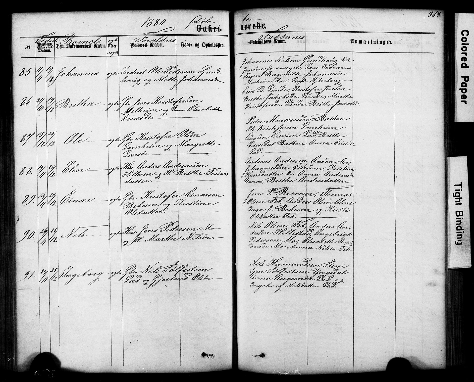 Hafslo sokneprestembete, SAB/A-80301/H/Hab/Haba/L0001: Parish register (copy) no. A 1, 1866-1908, p. 363