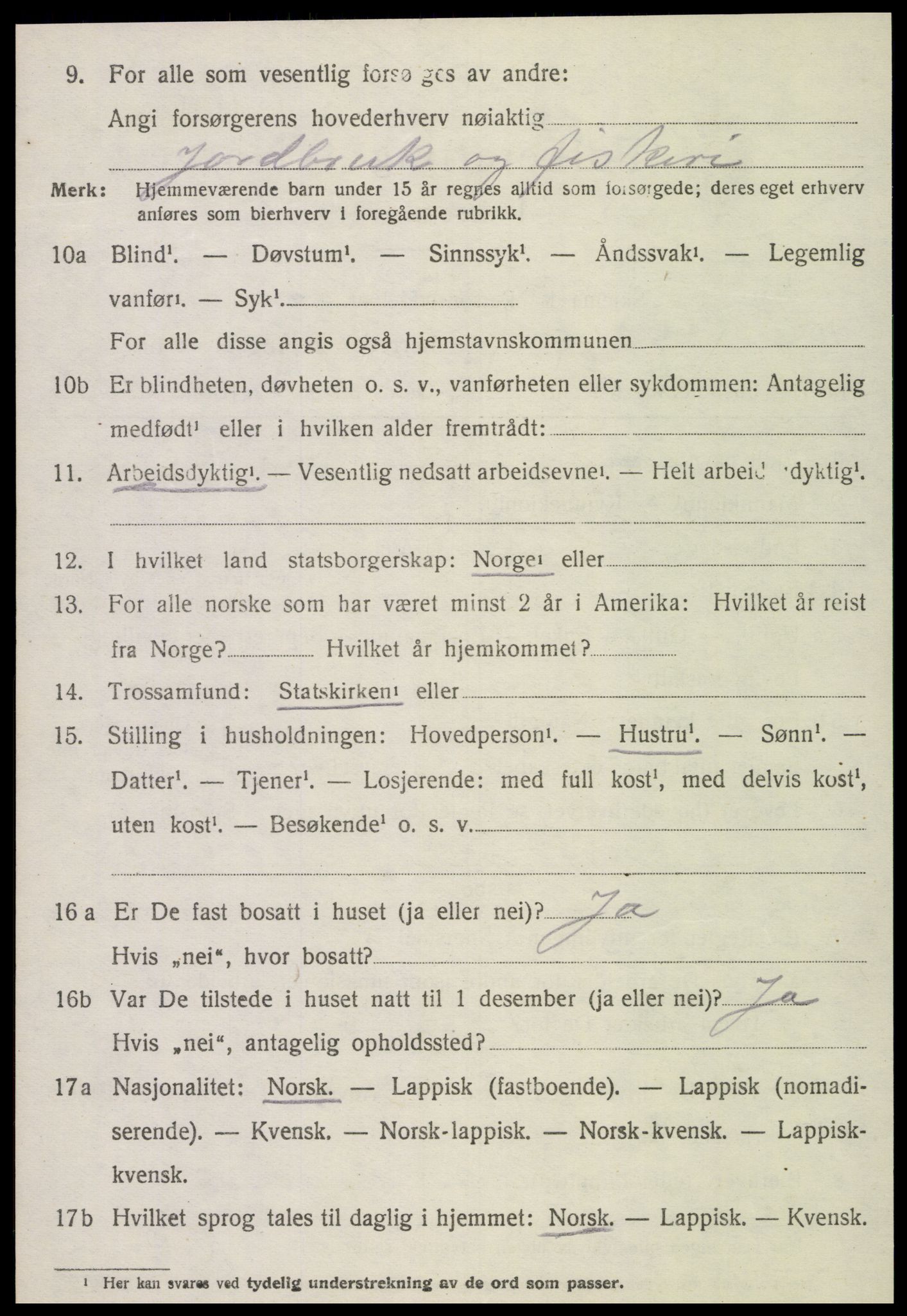 SAT, 1920 census for Vikna, 1920, p. 1162