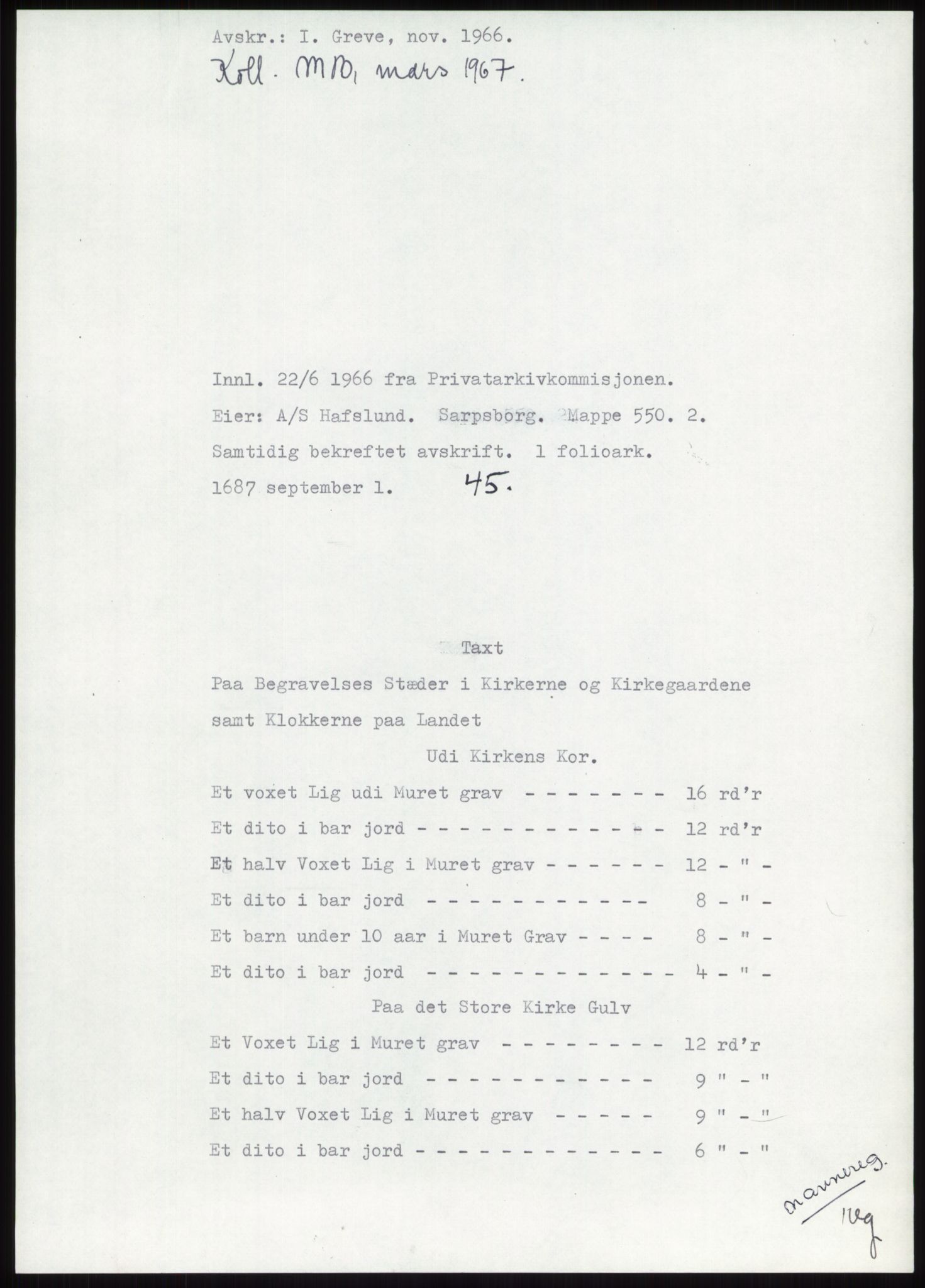 Samlinger til kildeutgivelse, Diplomavskriftsamlingen, RA/EA-4053/H/Ha, p. 288