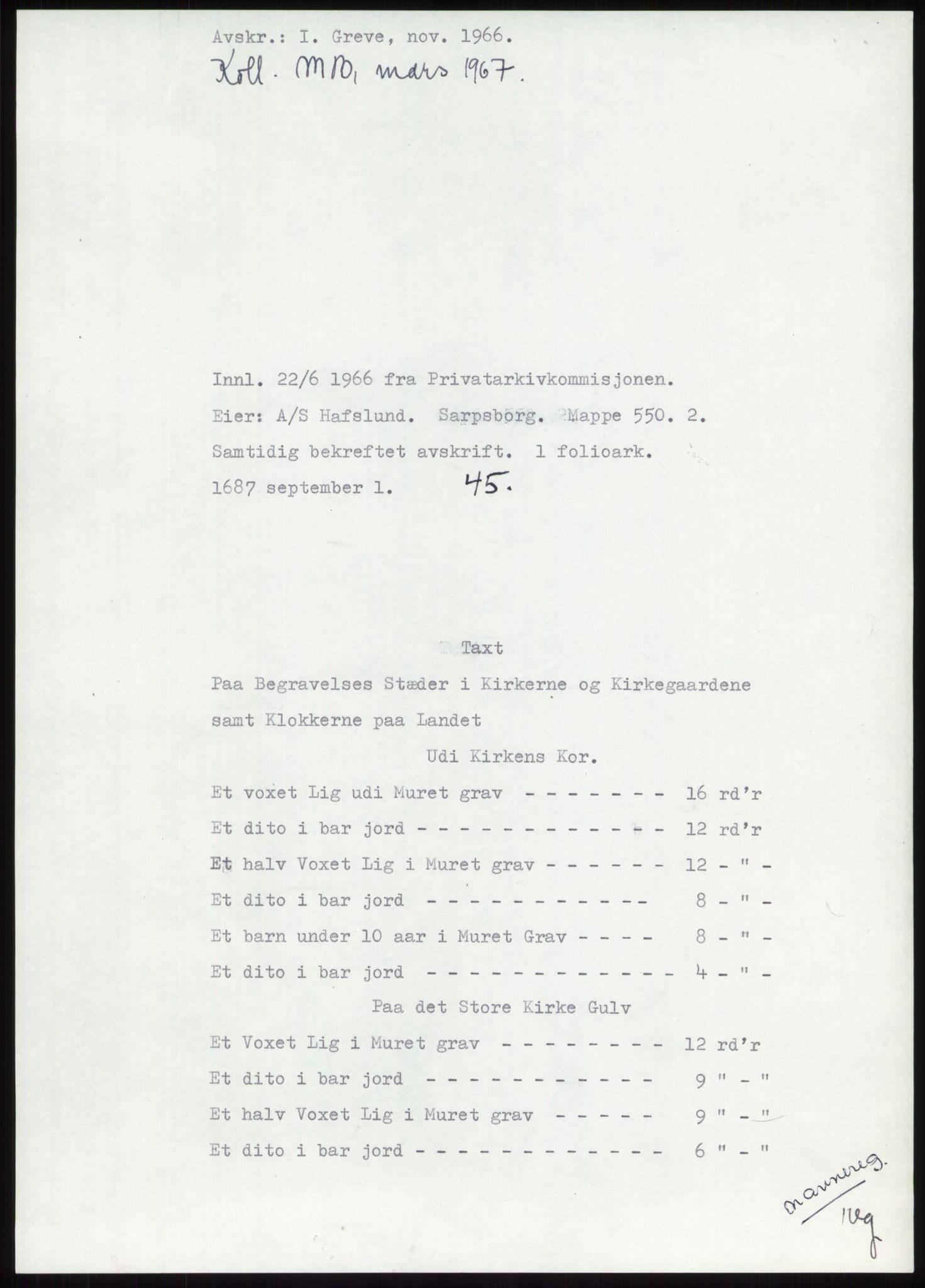 Samlinger til kildeutgivelse, Diplomavskriftsamlingen, AV/RA-EA-4053/H/Ha, p. 288