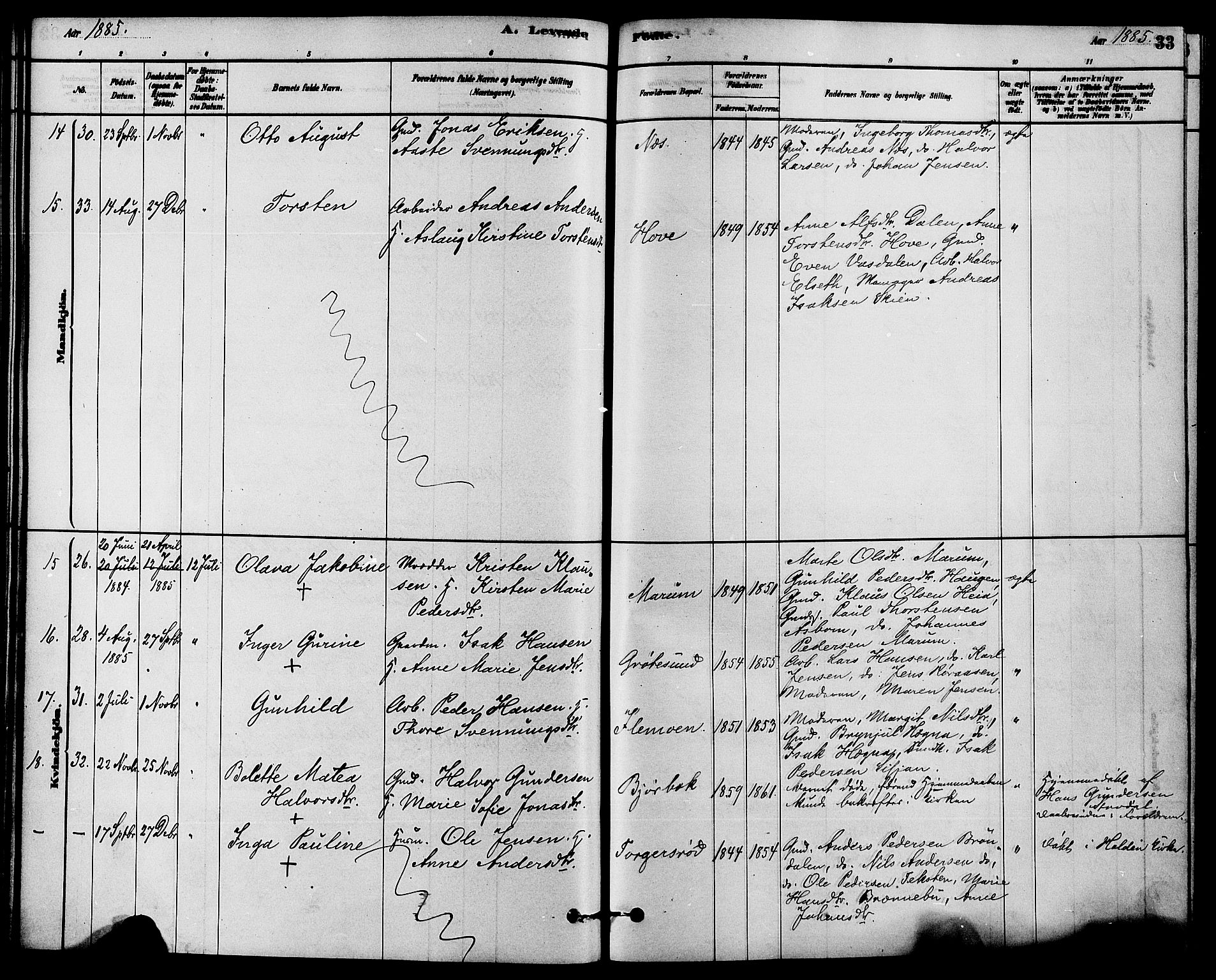 Solum kirkebøker, SAKO/A-306/F/Fb/L0001: Parish register (official) no. II 1, 1877-1892, p. 33
