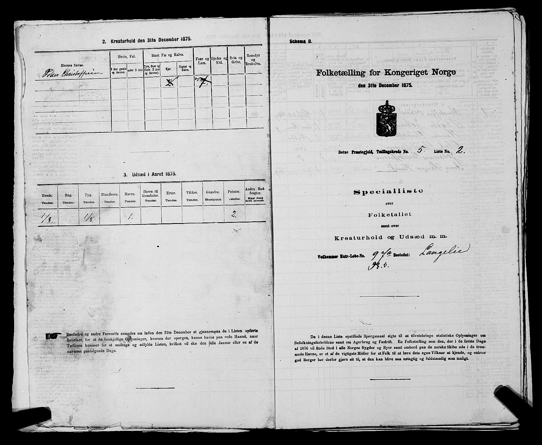 SAKO, 1875 census for 0715P Botne, 1875, p. 387