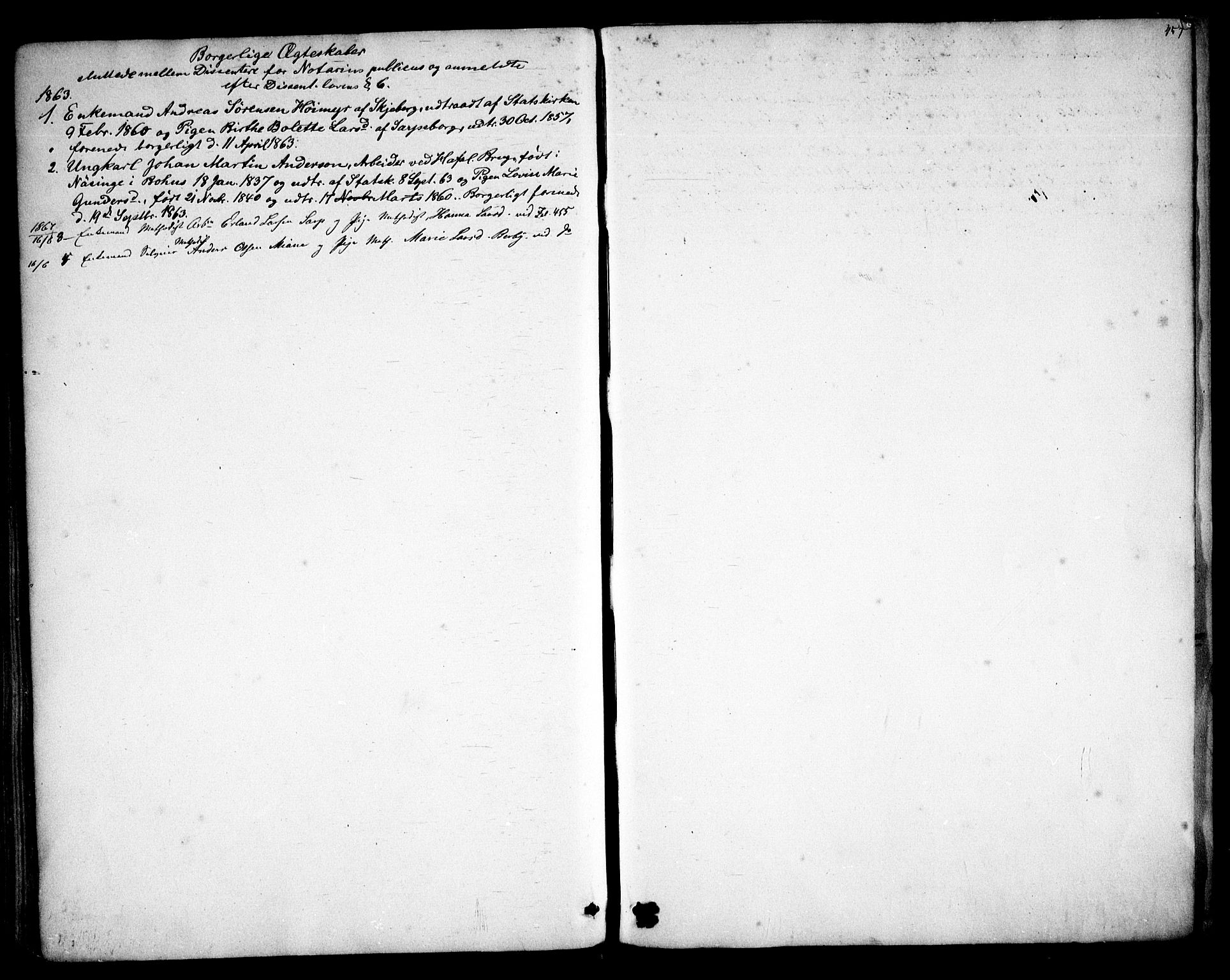 Skjeberg prestekontor Kirkebøker, SAO/A-10923/F/Fa/L0007: Parish register (official) no. I 7, 1859-1868, p. 457