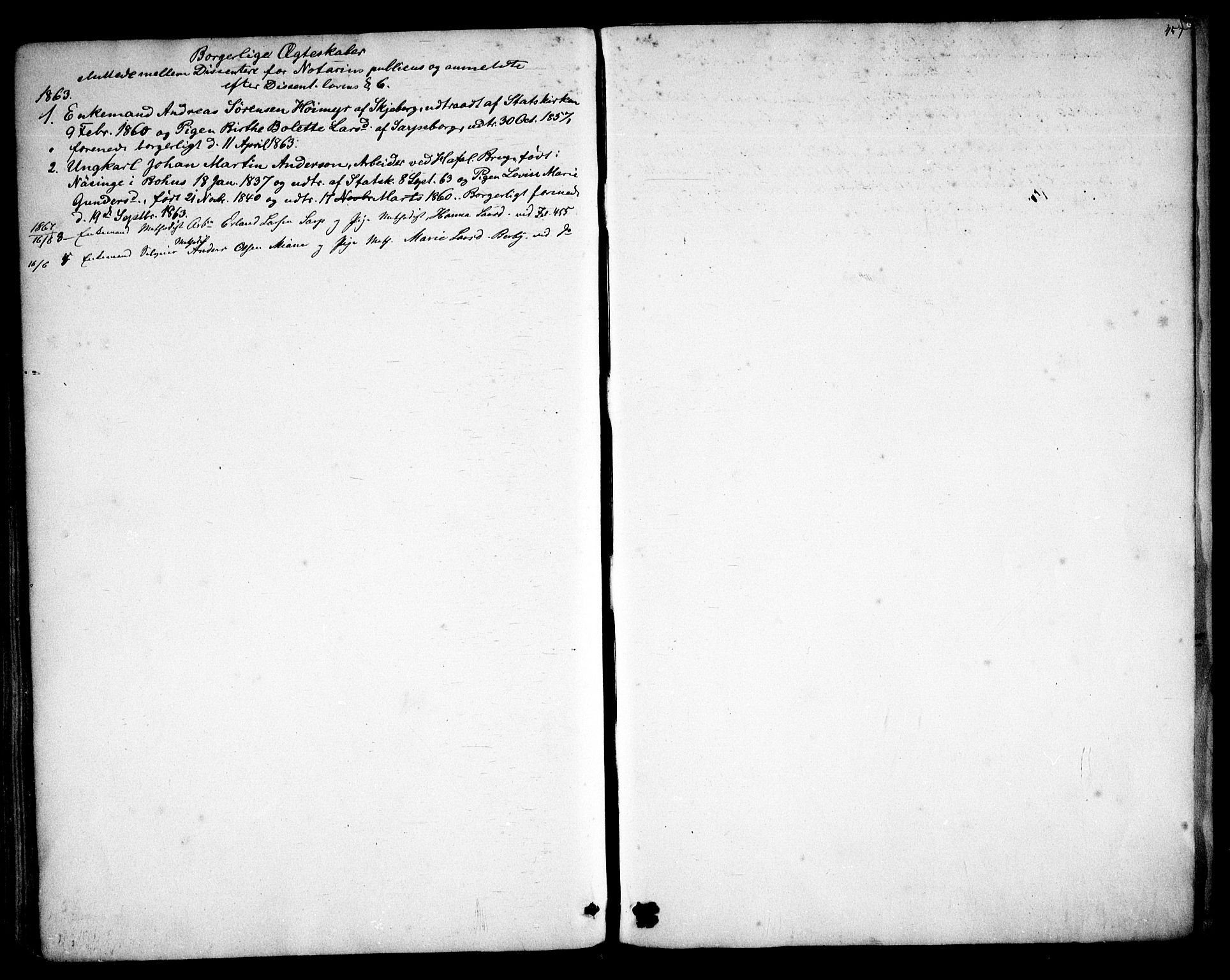 Skjeberg prestekontor Kirkebøker, AV/SAO-A-10923/F/Fa/L0007: Parish register (official) no. I 7, 1859-1868, p. 457