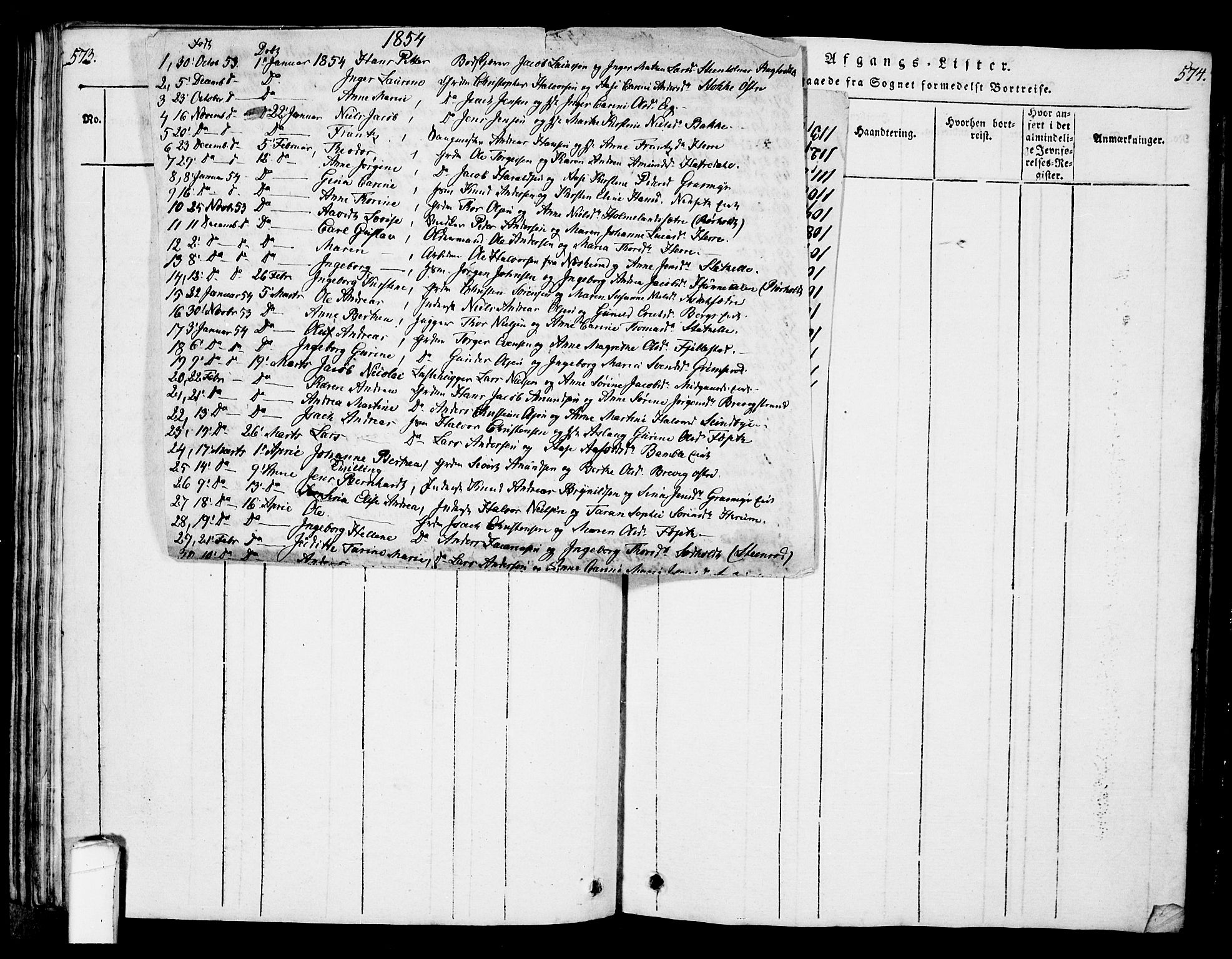 Bamble kirkebøker, AV/SAKO-A-253/G/Ga/L0005: Parish register (copy) no. I 5, 1814-1855, p. 573-574