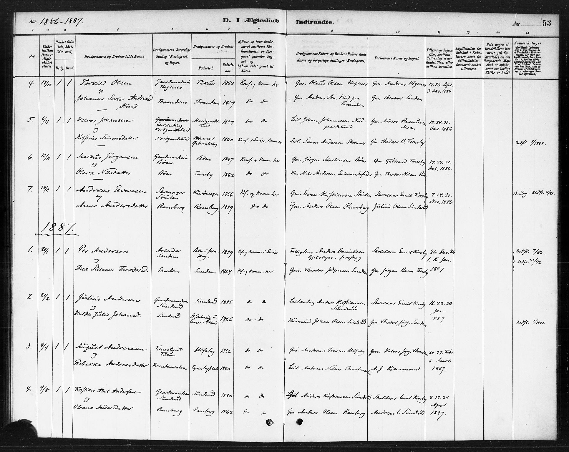 Rødenes prestekontor Kirkebøker, AV/SAO-A-2005/F/Fb/L0001: Parish register (official) no. II 1, 1880-1889, p. 53