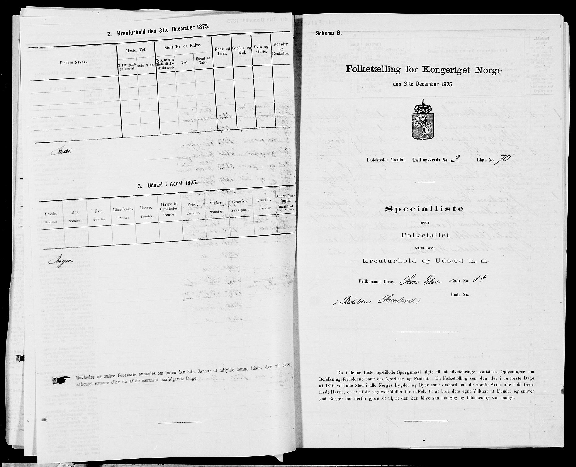 SAK, 1875 census for 1002B Mandal/Mandal, 1875, p. 160