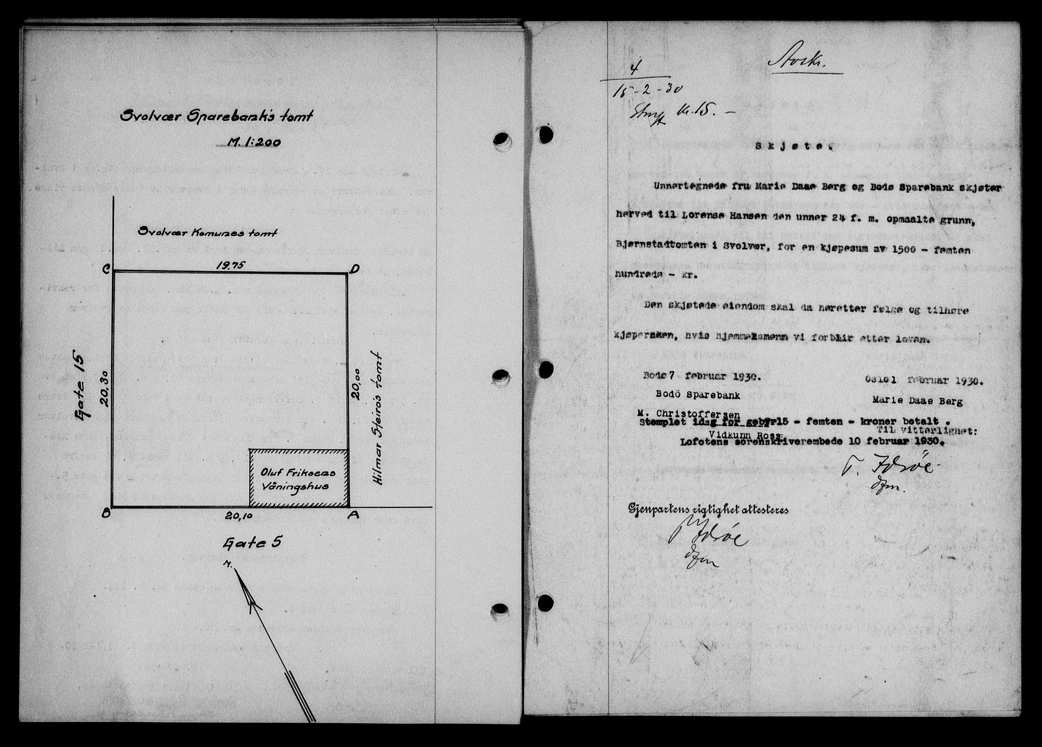 Lofoten sorenskriveri, AV/SAT-A-0017/1/2/2C/L0021b: Mortgage book no. 21b, 1930-1930, Deed date: 15.02.1930