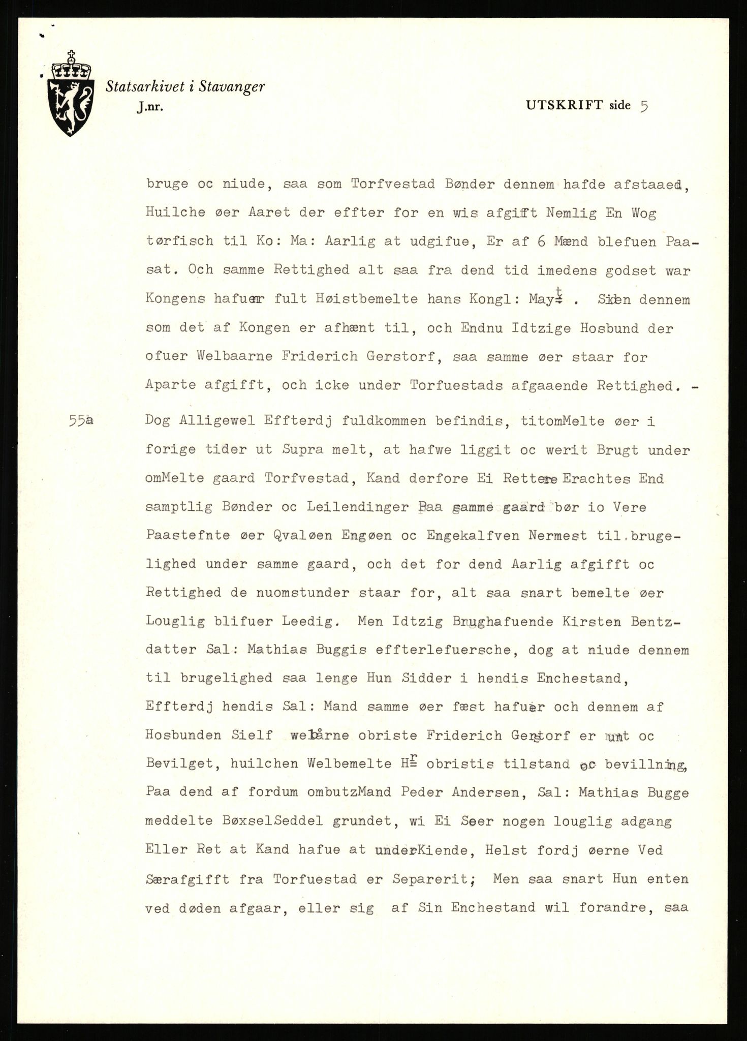 Statsarkivet i Stavanger, AV/SAST-A-101971/03/Y/Yj/L0088: Avskrifter sortert etter gårdsnavn: Todneim - Tuestad, 1750-1930, p. 265