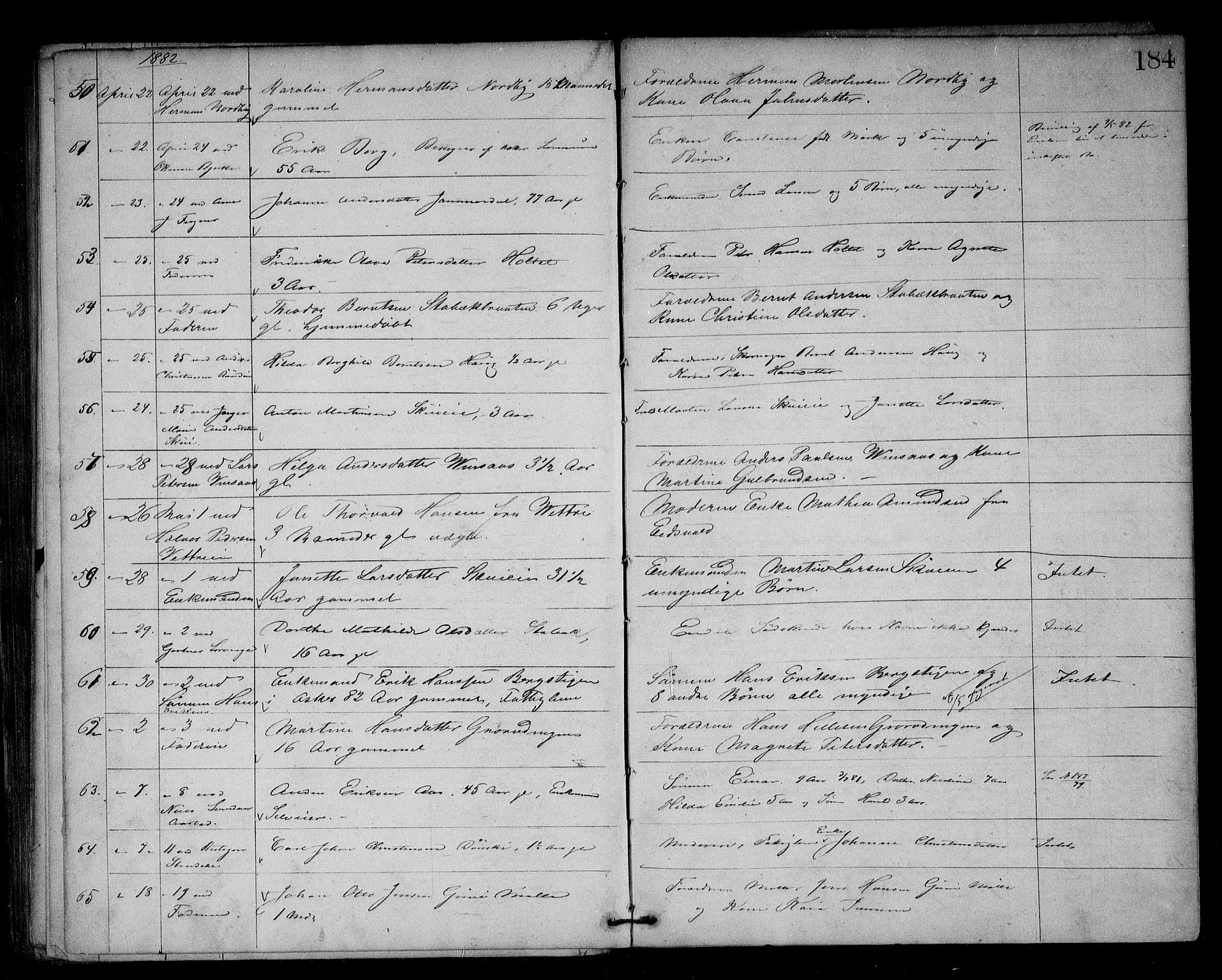 Asker og Bærum lensmannskontor, AV/SAO-A-10643/H/Ha/Haa/L0003: Dødsanmeldelsesprotokoll, 1865-1882, p. 184