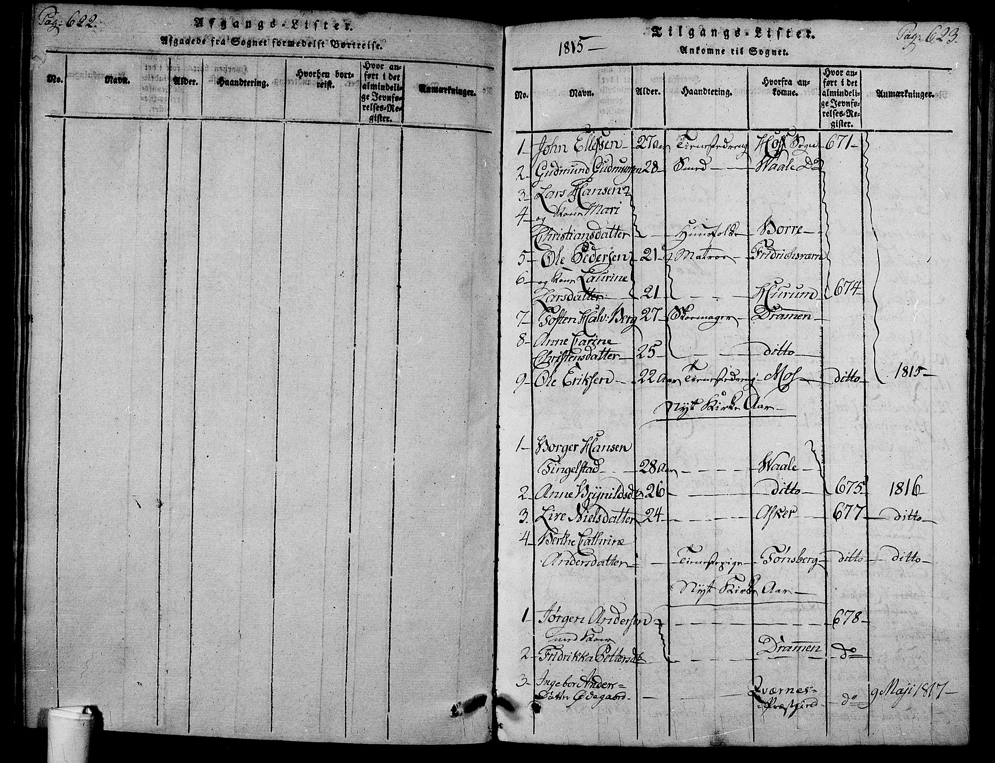 Holmestrand kirkebøker, SAKO/A-346/F/Fa/L0001: Parish register (official) no. 1, 1814-1840, p. 622-623