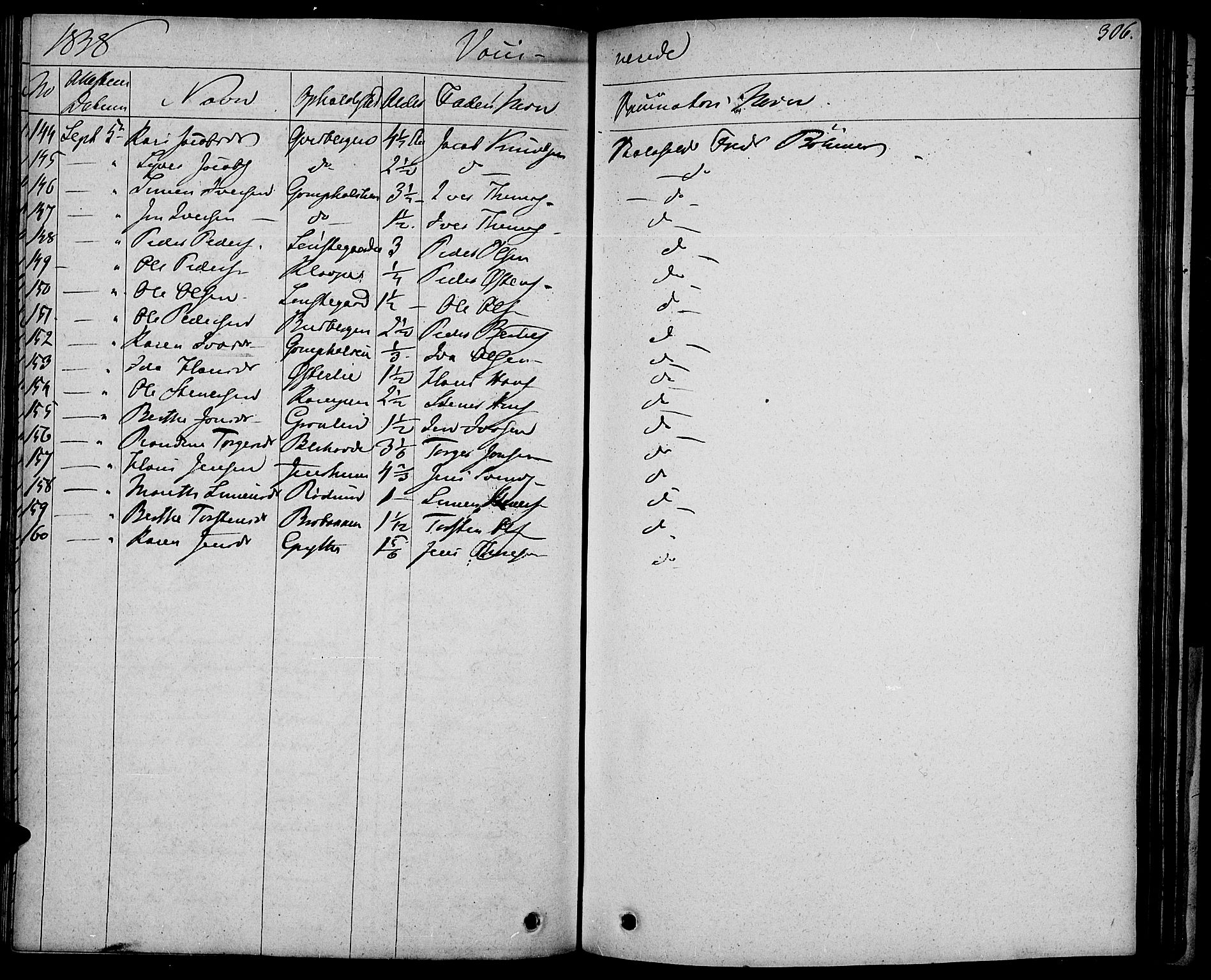 Gausdal prestekontor, AV/SAH-PREST-090/H/Ha/Haa/L0006: Parish register (official) no. 6, 1830-1839, p. 306