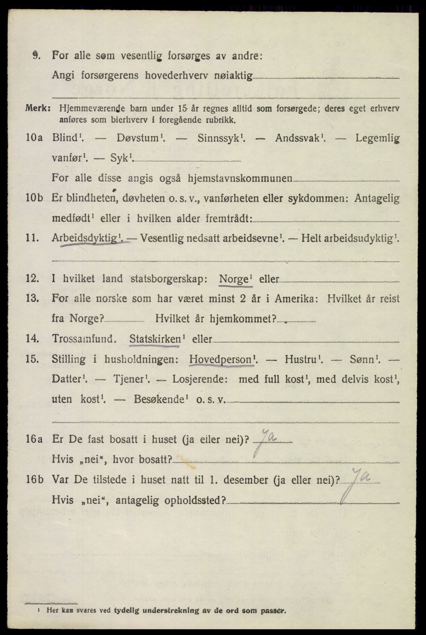 SAH, 1920 census for Stange, 1920, p. 14600