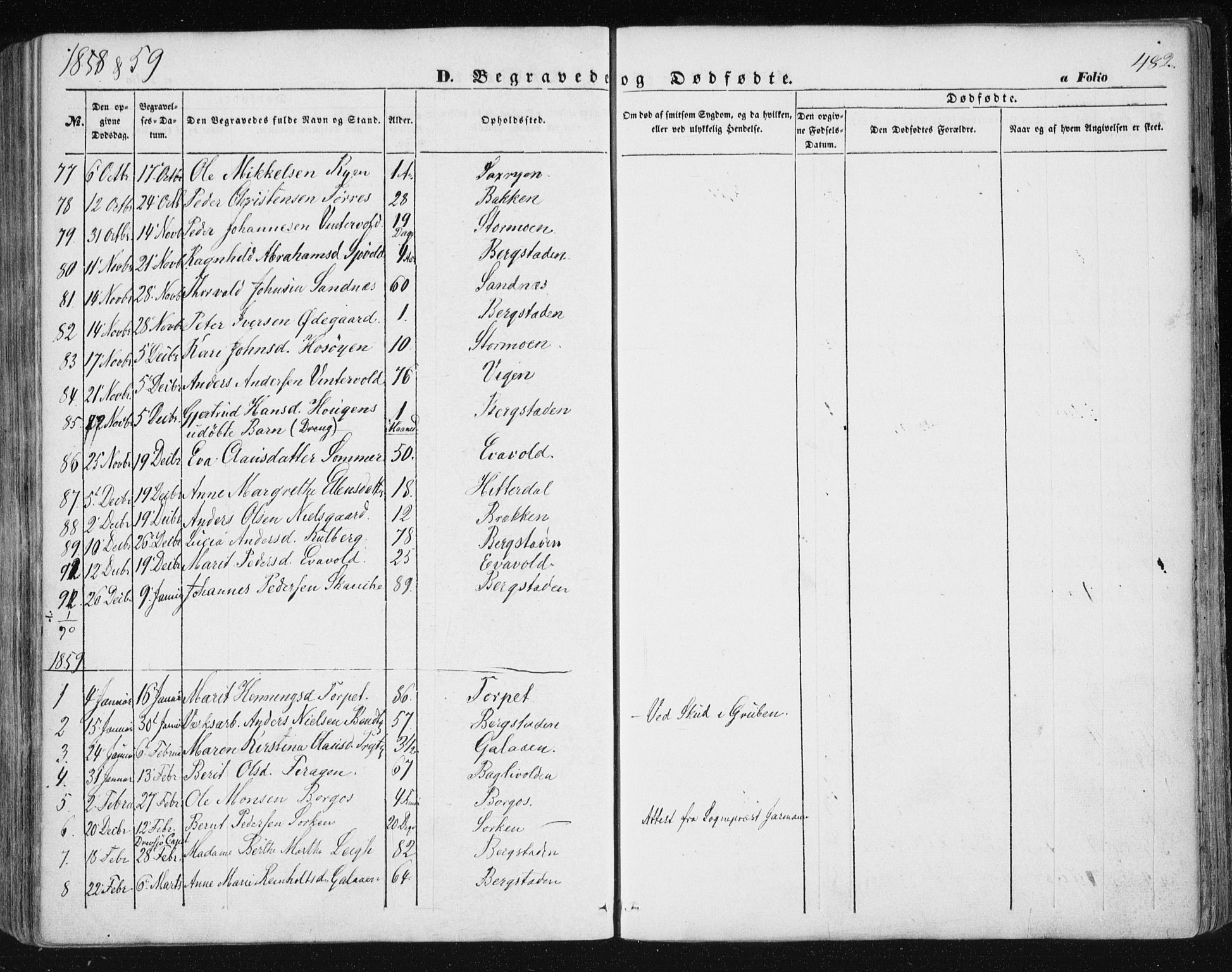 Ministerialprotokoller, klokkerbøker og fødselsregistre - Sør-Trøndelag, SAT/A-1456/681/L0931: Parish register (official) no. 681A09, 1845-1859, p. 482