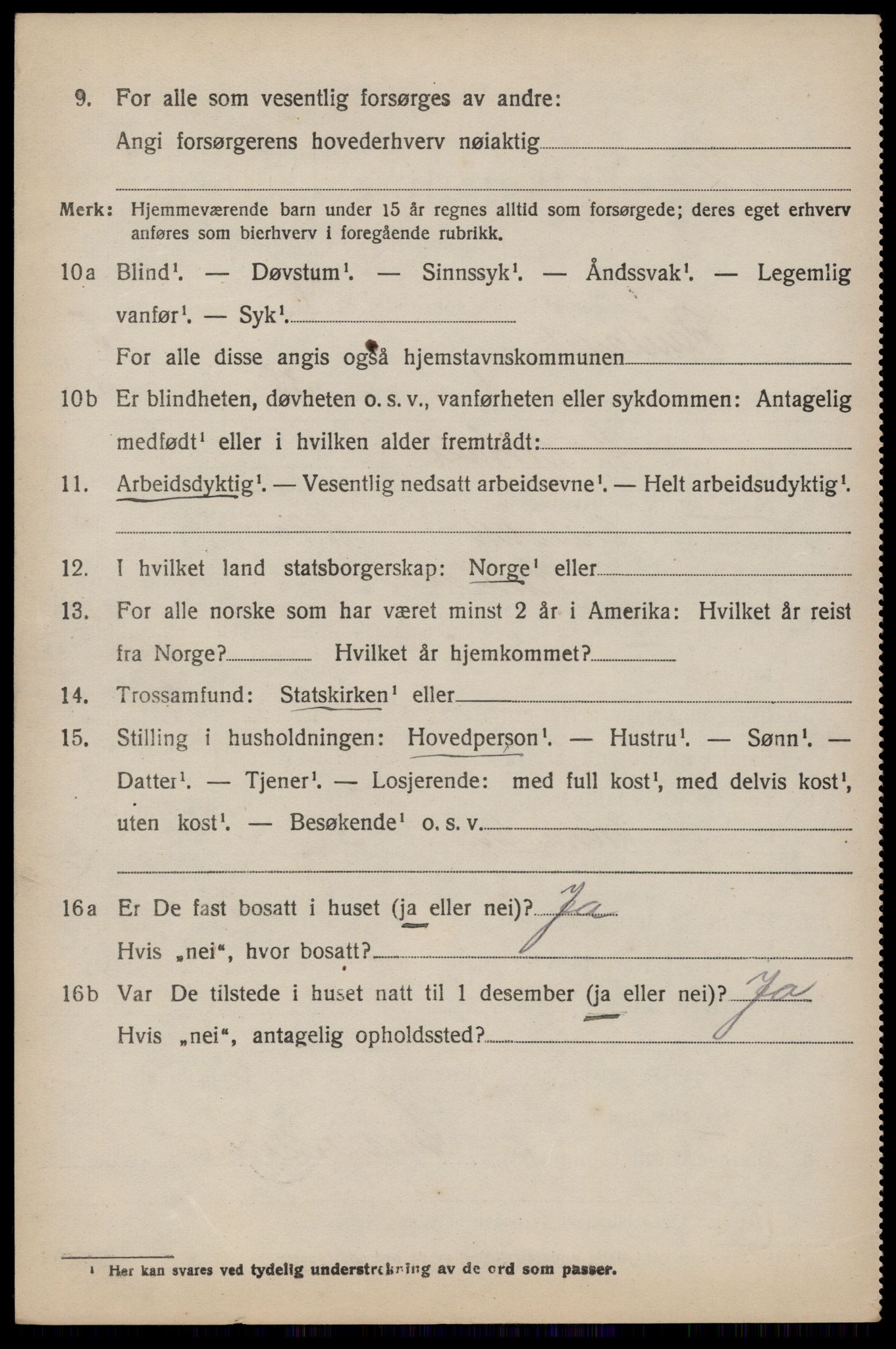 SAKO, 1920 census for Rauland, 1920, p. 1011